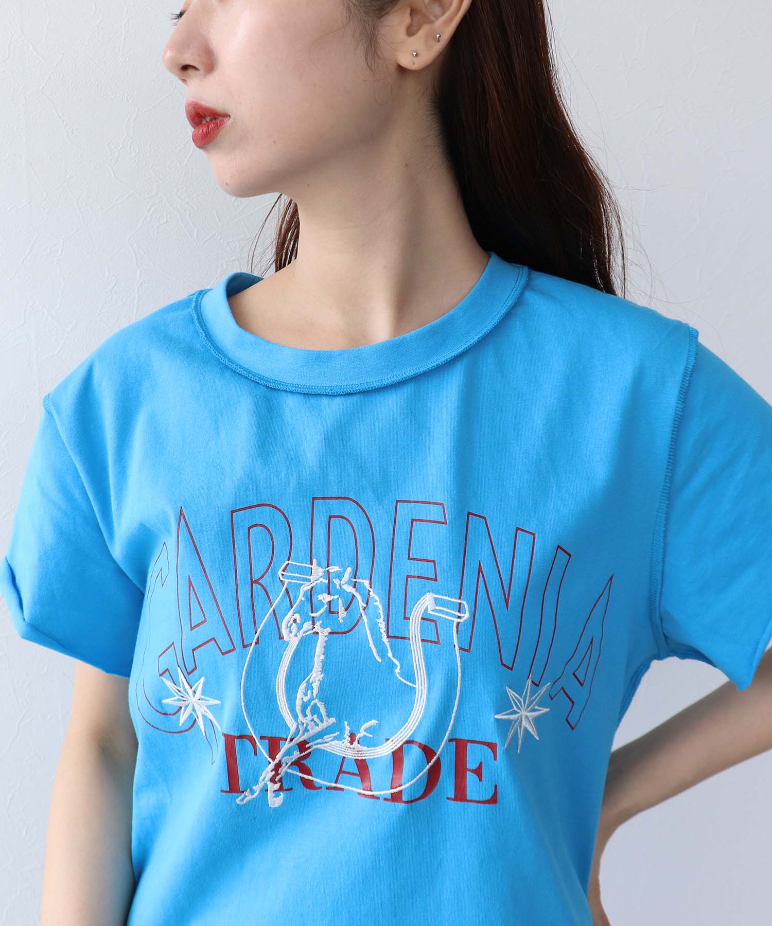 アニマル刺繍プリントＴシャツ