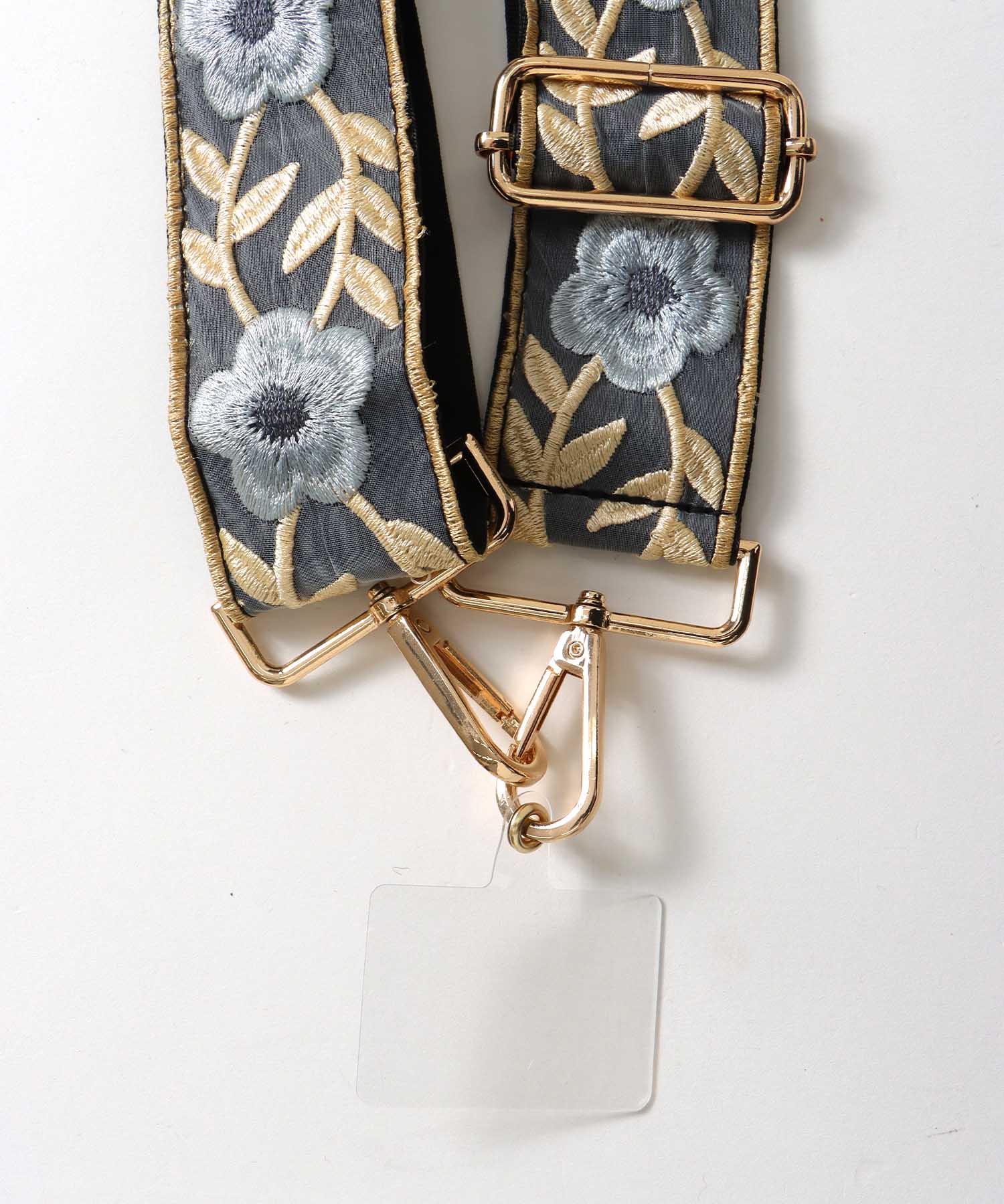 刺繍フラワー2WAYショルダーストラップ