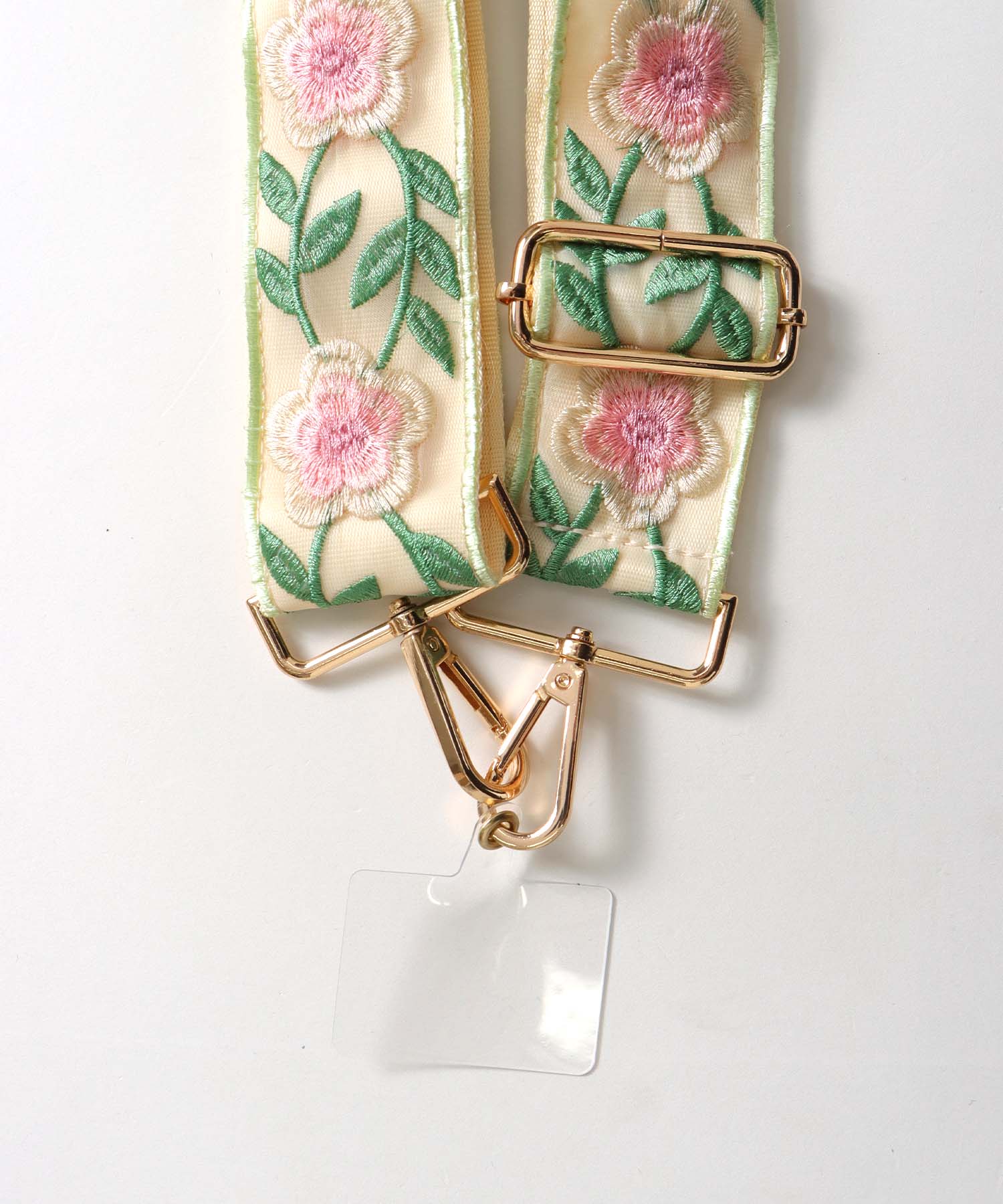 刺繍フラワー2WAYショルダーストラップ
