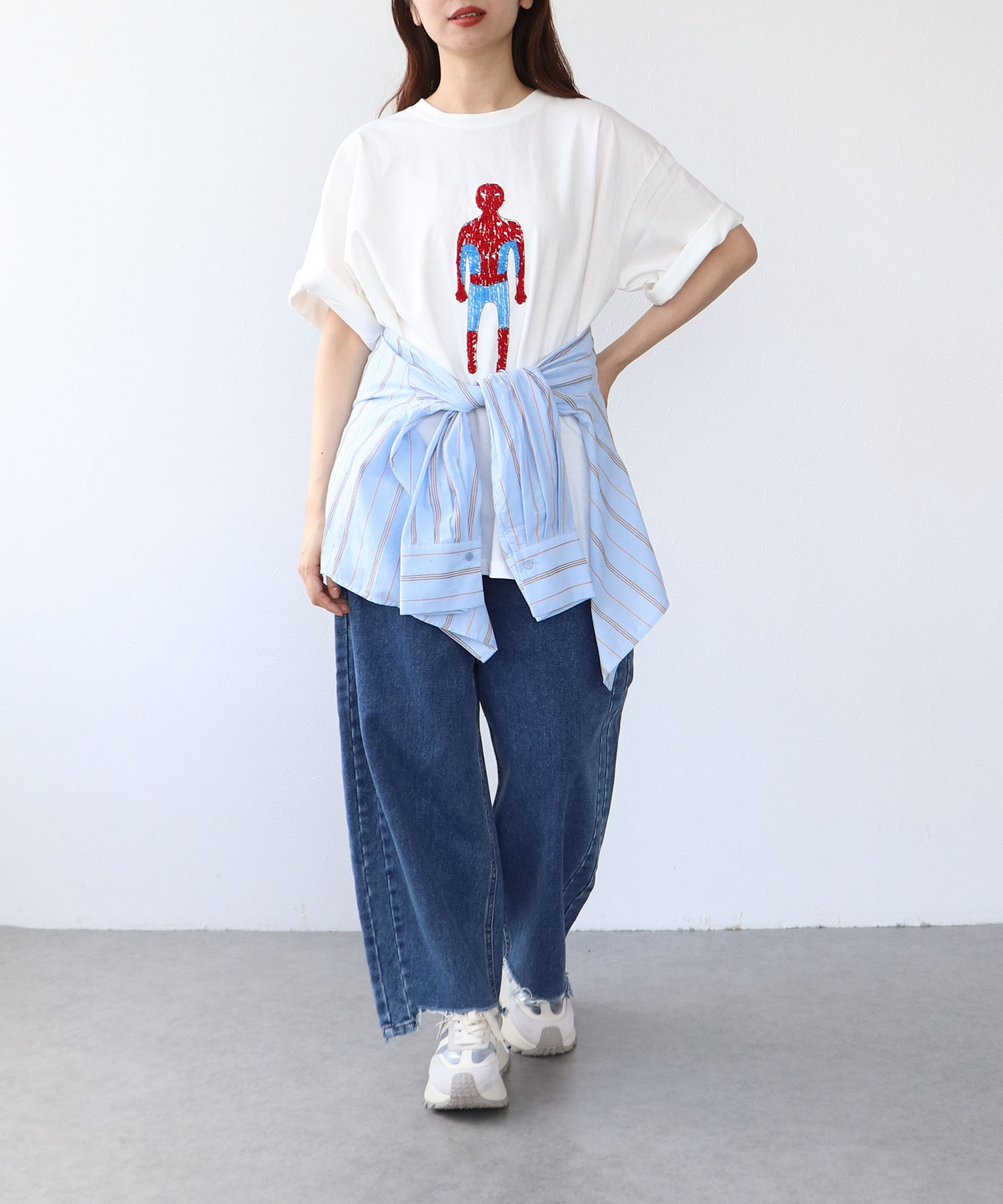 手書きパイル刺繍BIG Tシャツ