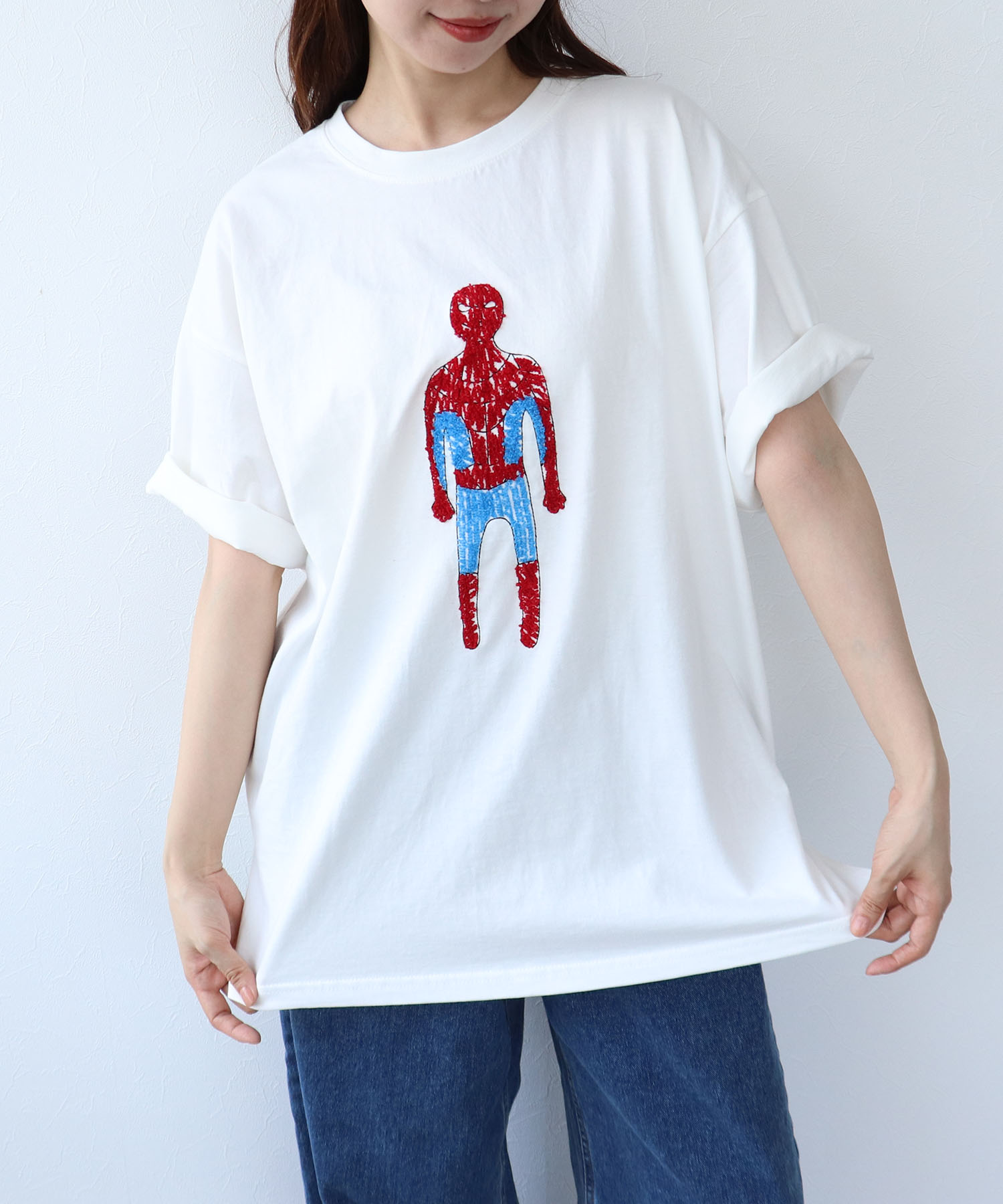 手書きパイル刺繍BIG Tシャツ