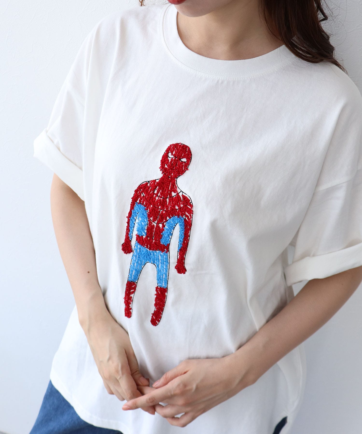 手書きパイル刺繍BIG Tシャツ