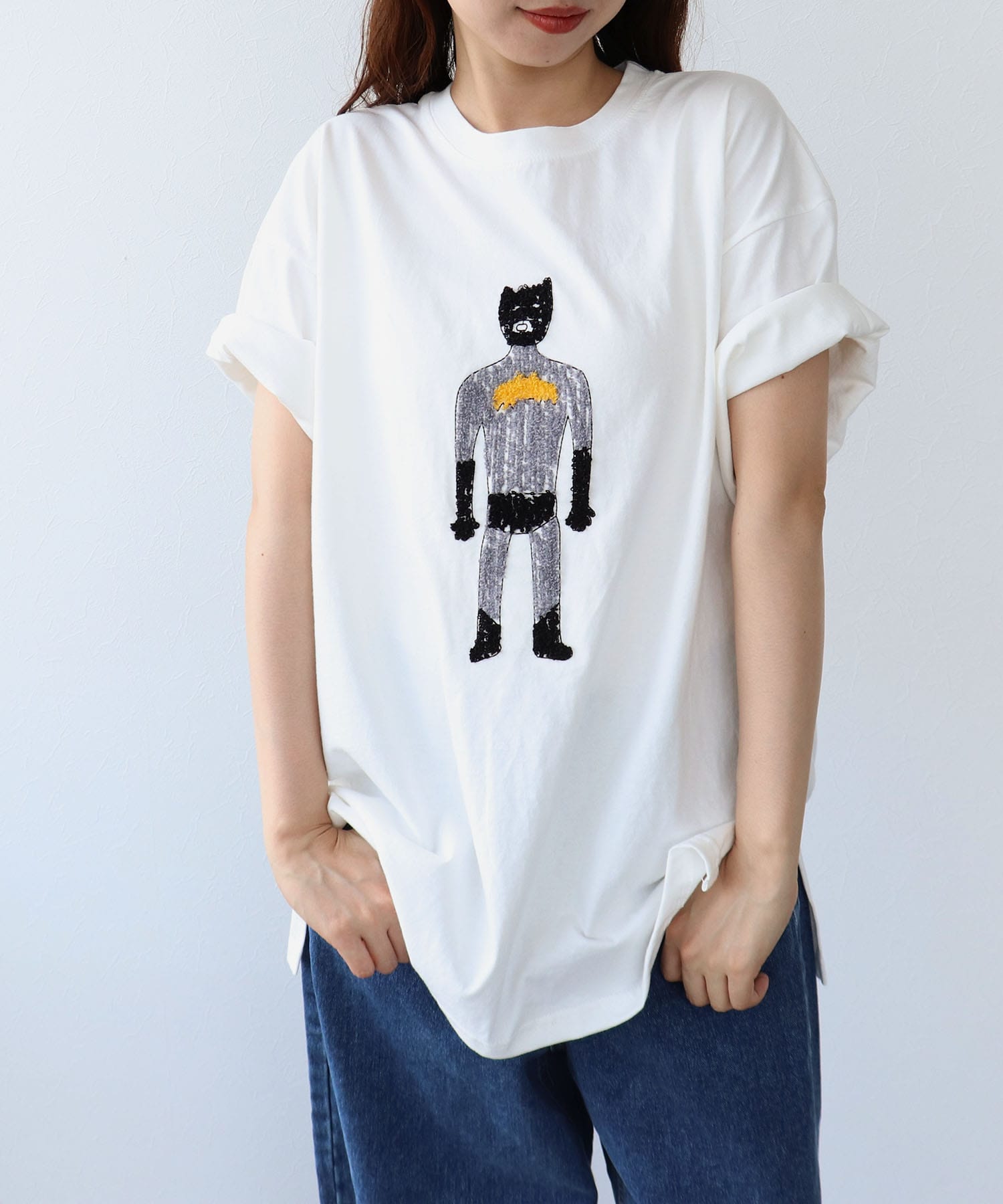 手書きパイル刺繍BIG Tシャツ