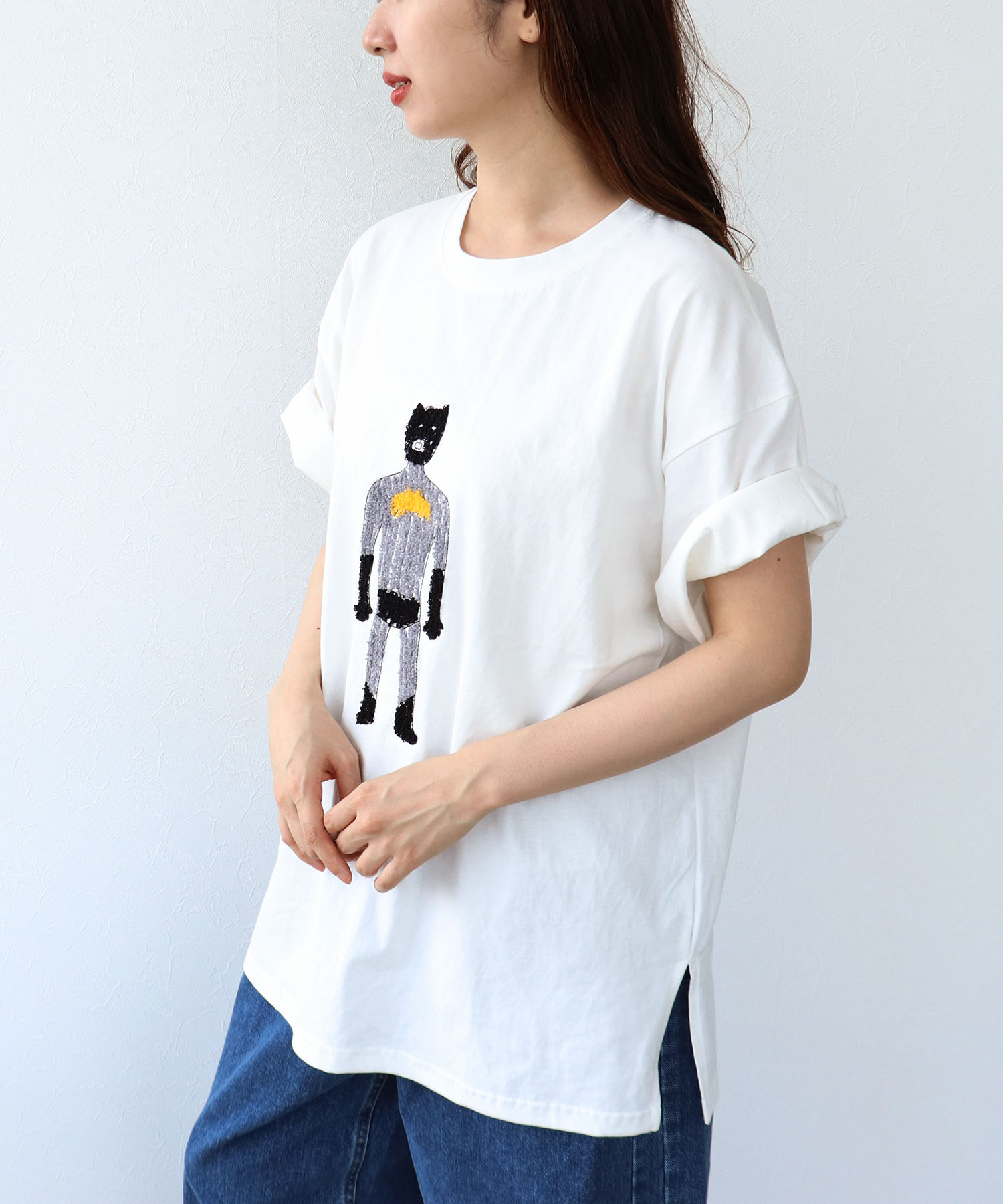 手書きパイル刺繍BIG Tシャツ