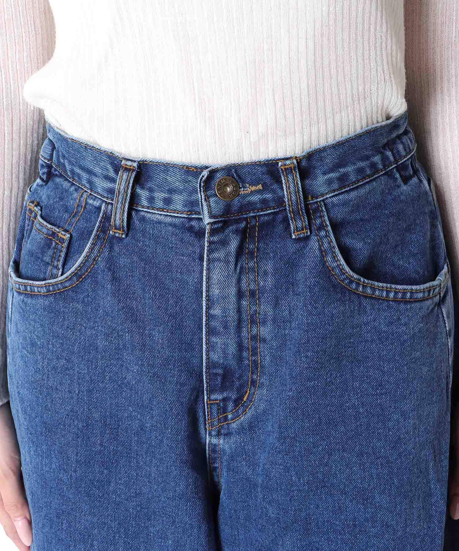 アシメカットオフデニムパンツ