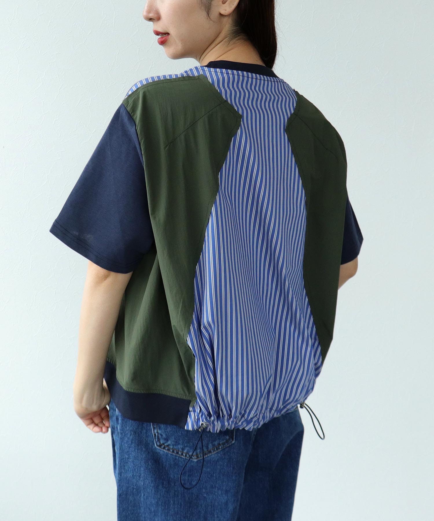 BACKドロスト切替トップス