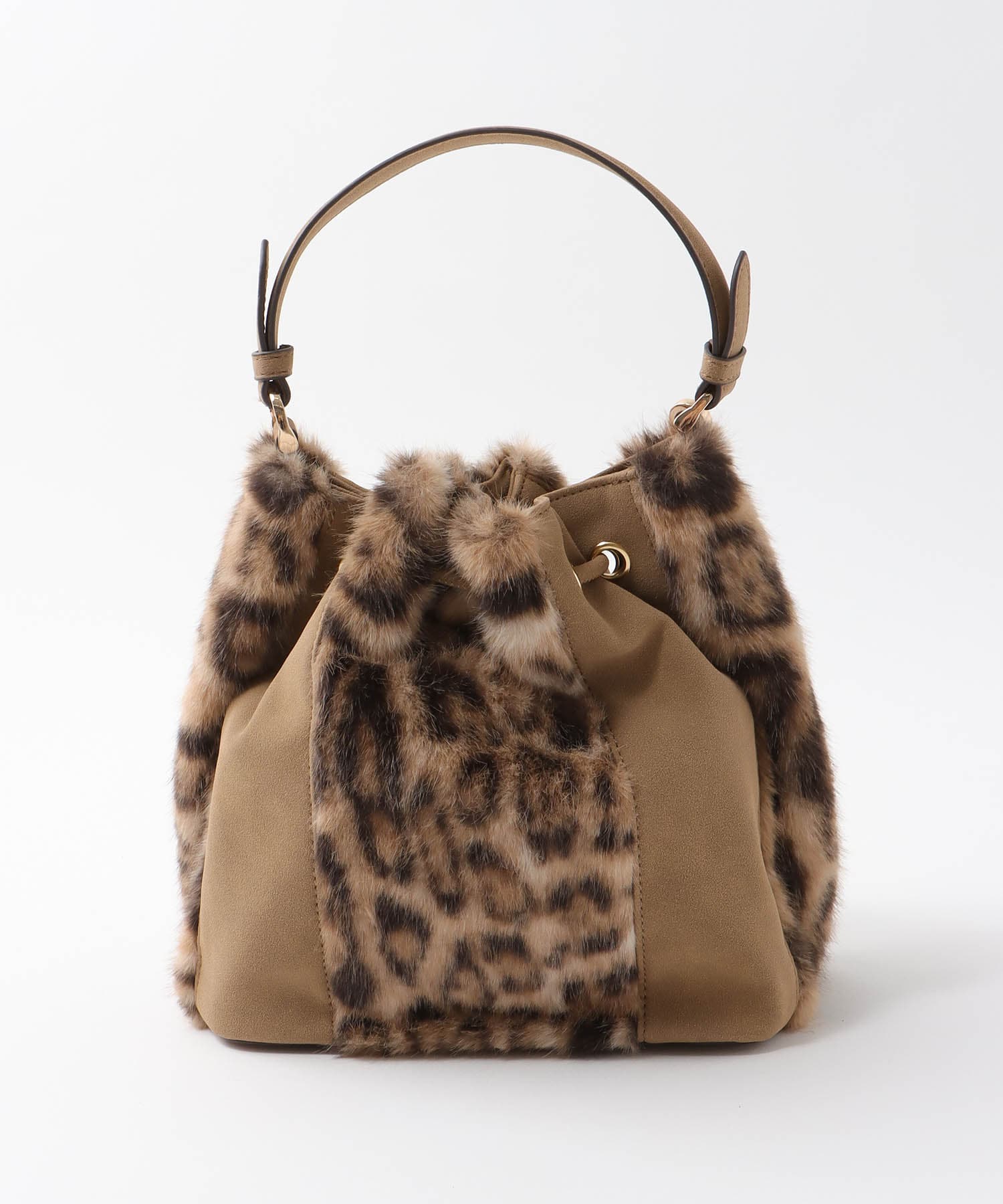 【WEB限定先行予約】ファー×ＰＵ2Way巾着ショルダーバッグ