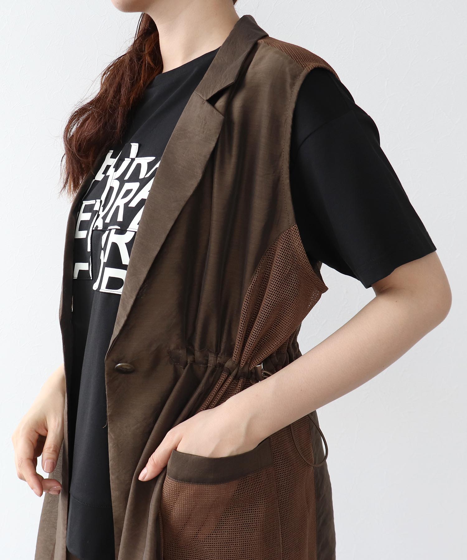 メッシュ切替ドロストロングジレ