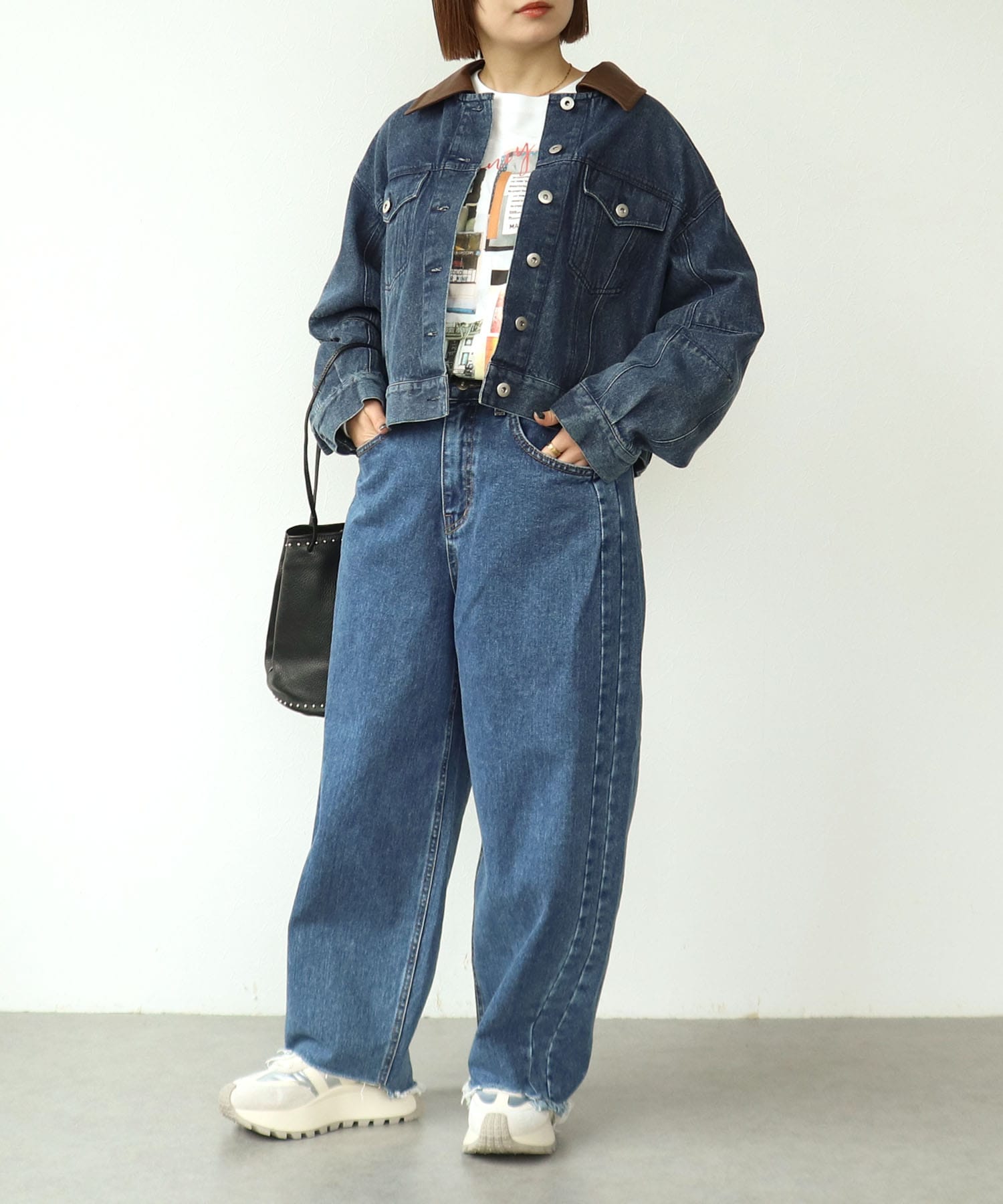＜WEB先行予約＞レザー衿カラーデニムジャケット