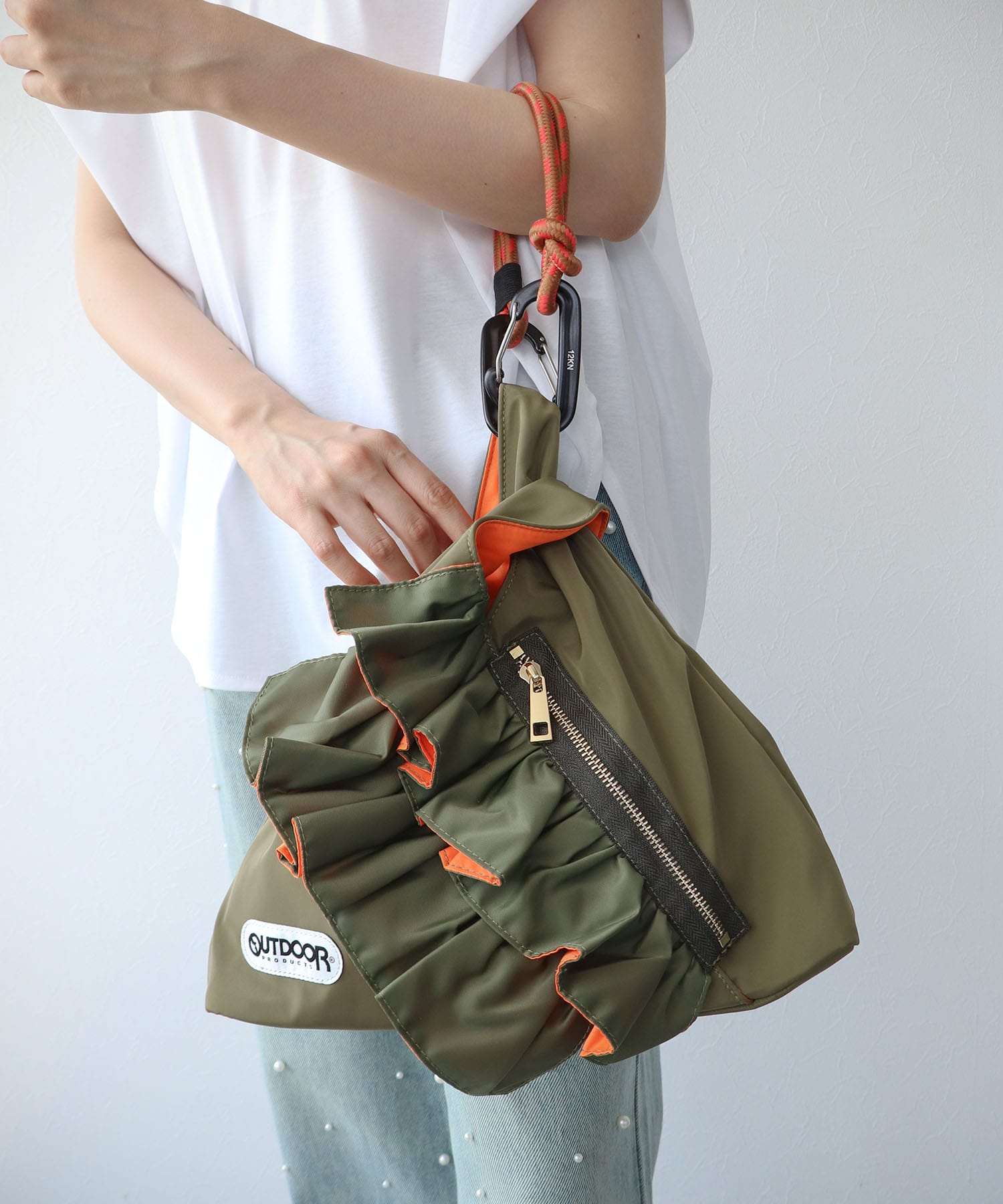 ≪BLACK予約開始≫【RISLEY×OUTDOOR PRODUCTS】miniトライアングルフリルバッグ
