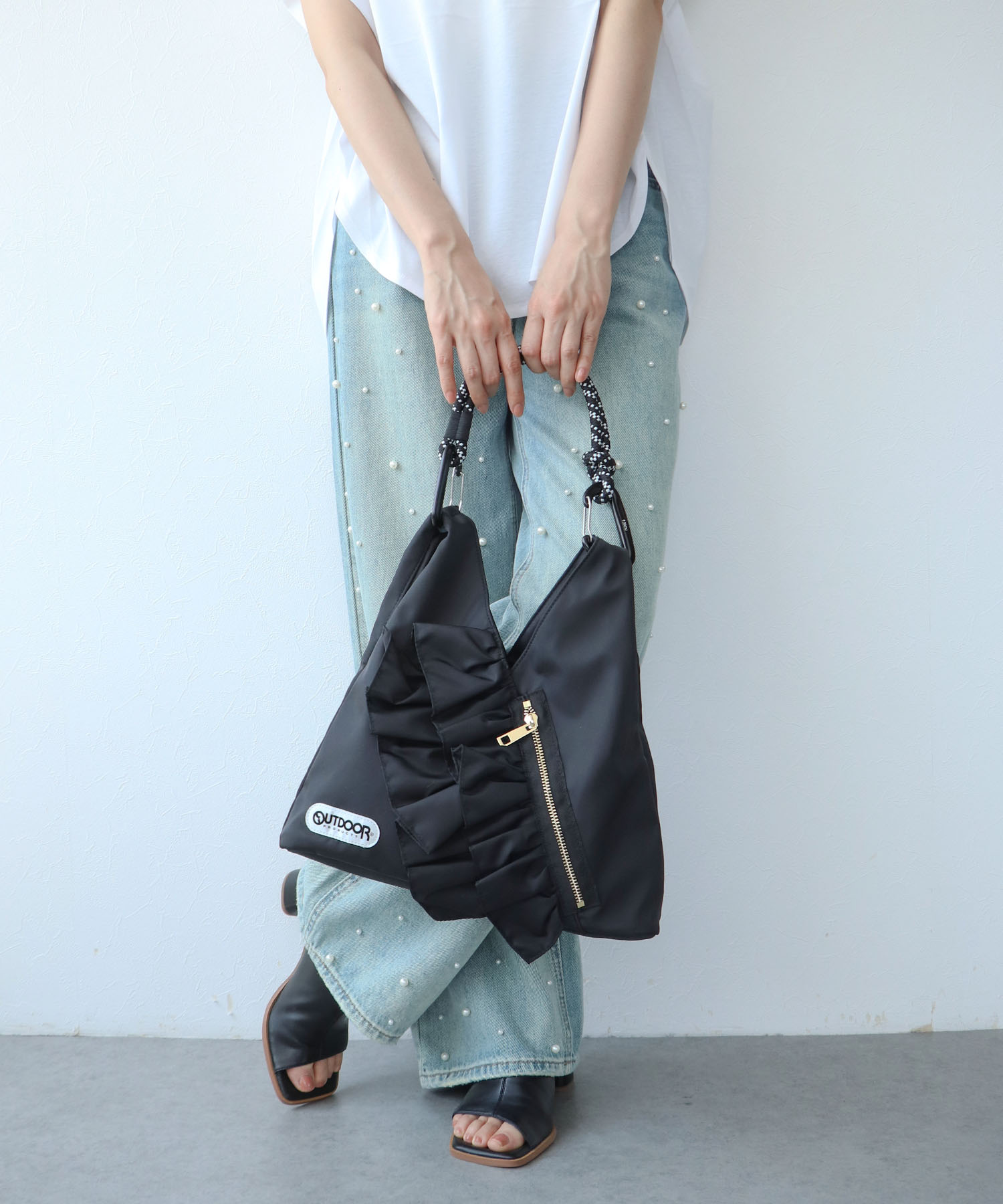 ≪BLACK予約開始≫【RISLEY×OUTDOOR PRODUCTS】miniトライアングルフリルバッグ