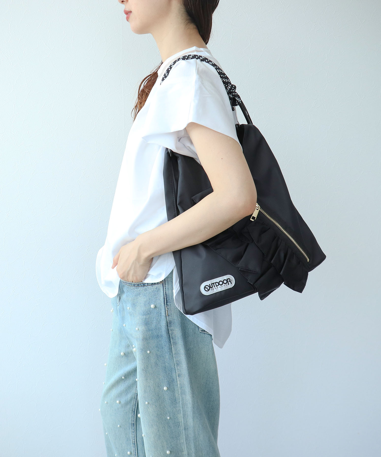 ≪BLACK予約開始≫【RISLEY×OUTDOOR PRODUCTS】miniトライアングルフリルバッグ