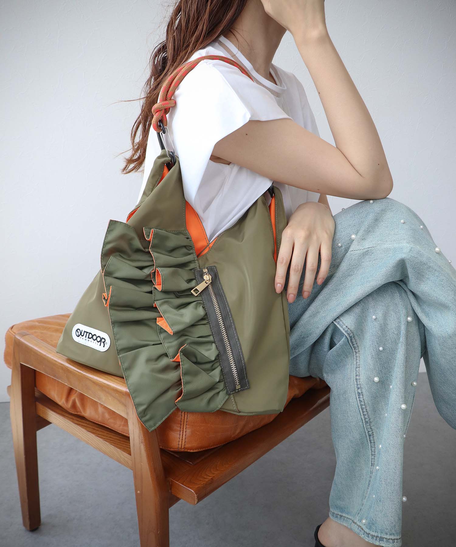 ≪BLACK予約開始≫【RISLEY×OUTDOOR PRODUCTS】miniトライアングルフリルバッグ