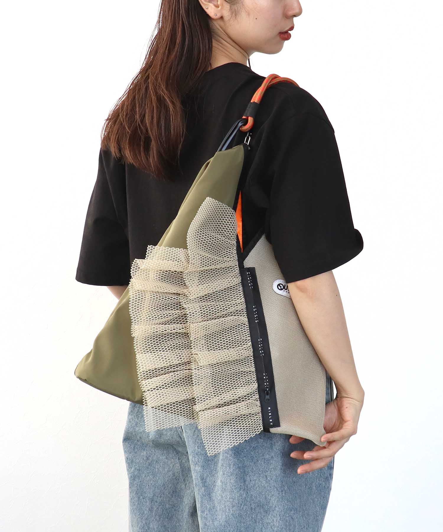 【RISLEY×OUTDOOR PRODUCTS】トライアングルフリルメッシュバッグ