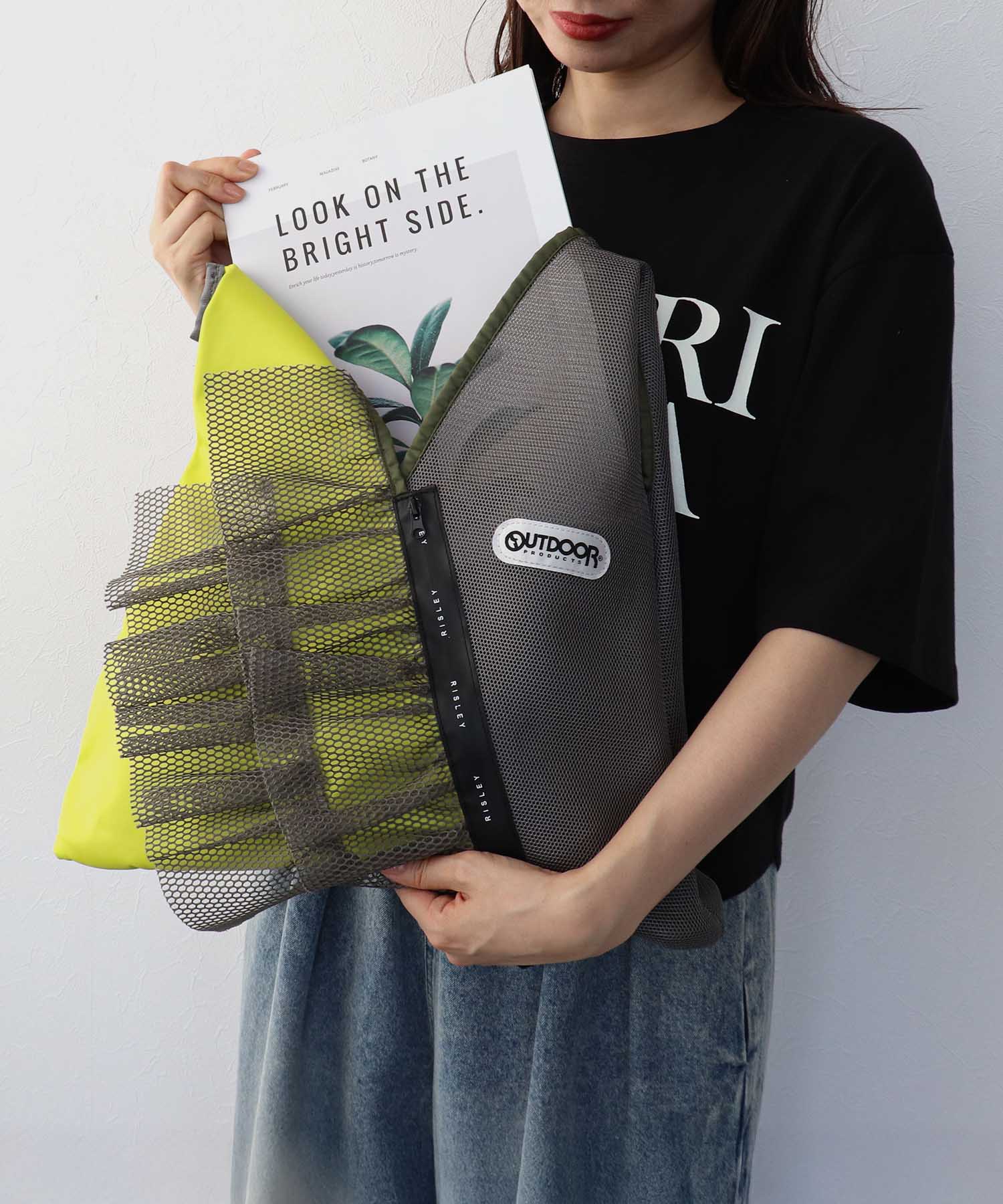 【RISLEY×OUTDOOR PRODUCTS】トライアングルフリルメッシュバッグ