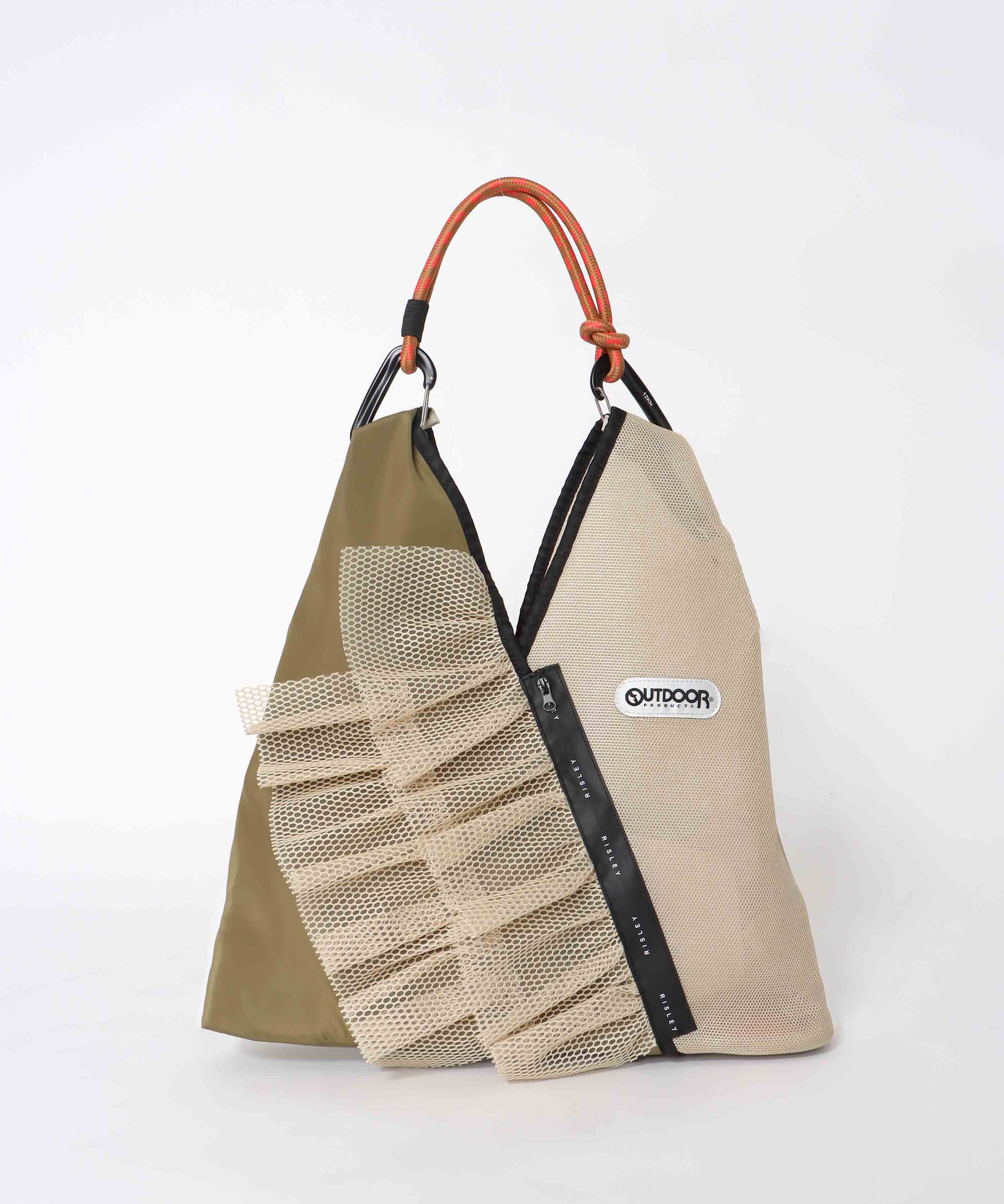 【RISLEY×OUTDOOR PRODUCTS】トライアングルフリルメッシュバッグ