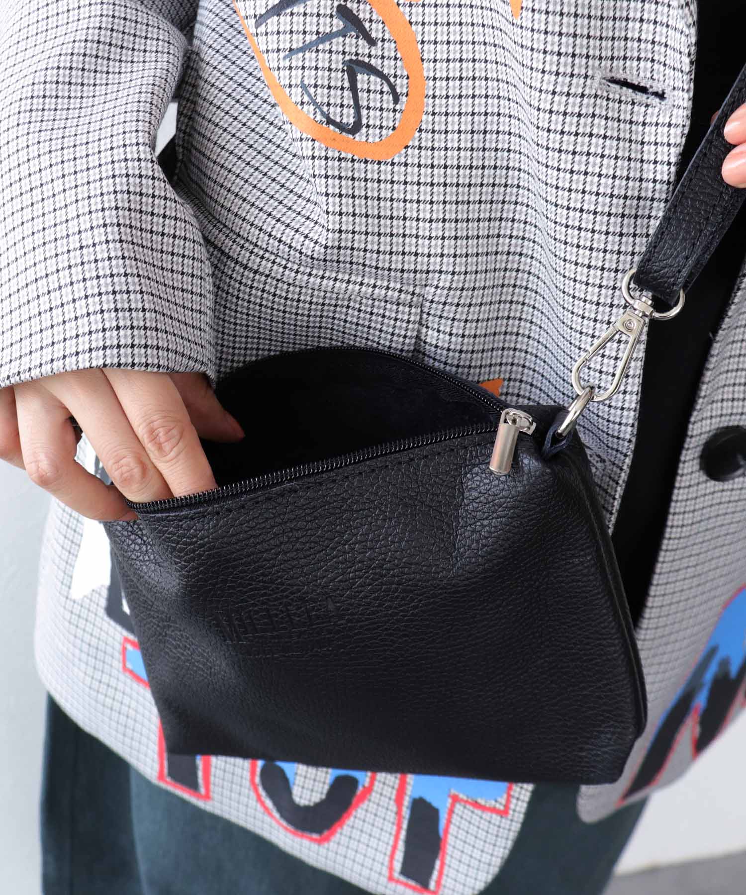 【MILLERA FIRENZE】牛床革×ハラコ丸手BAG