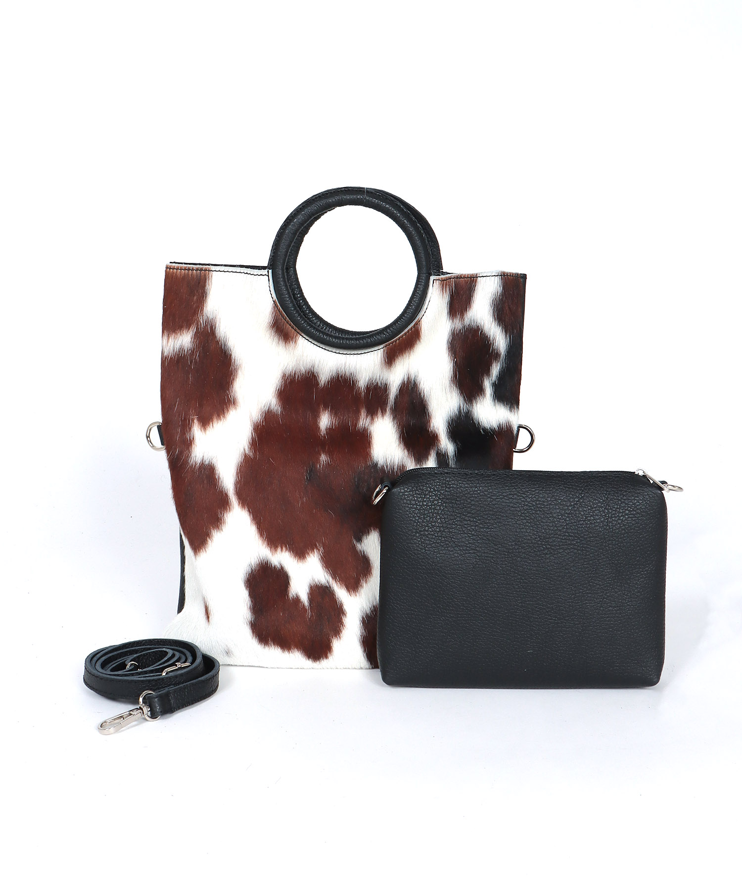 【MILLERA FIRENZE】牛床革×ハラコ丸手BAG