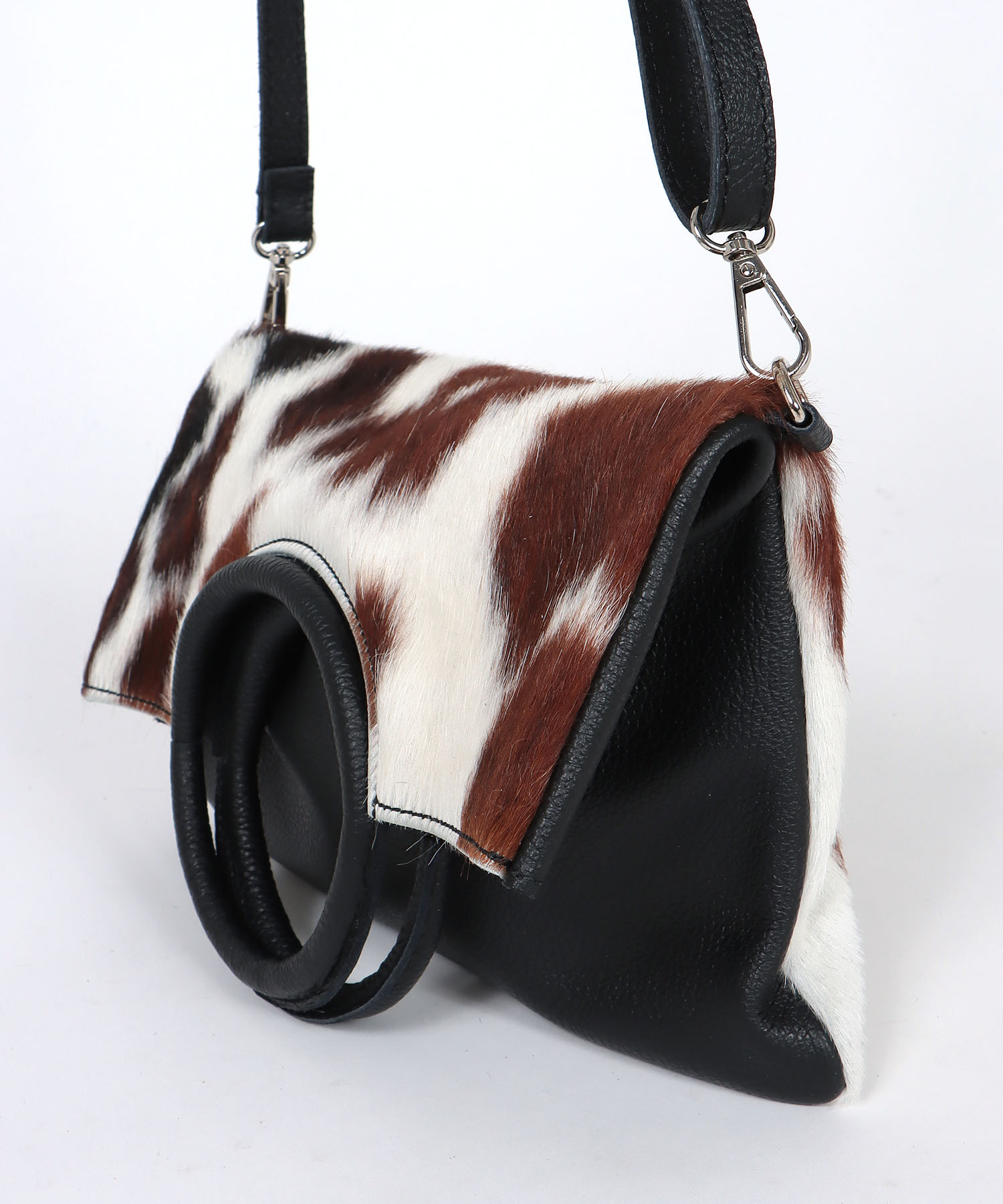 【MILLERA FIRENZE】牛床革×ハラコ丸手BAG