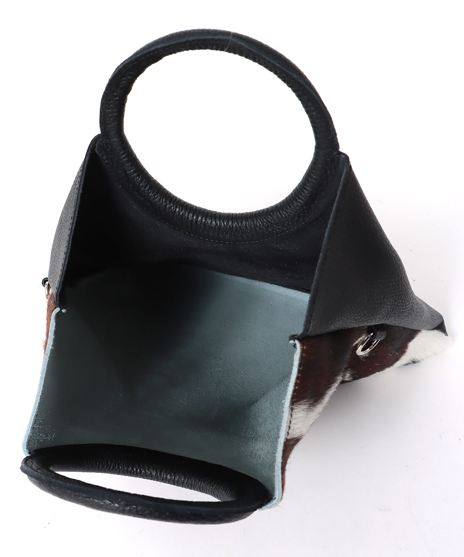 【MILLERA FIRENZE】牛床革×ハラコ丸手BAG