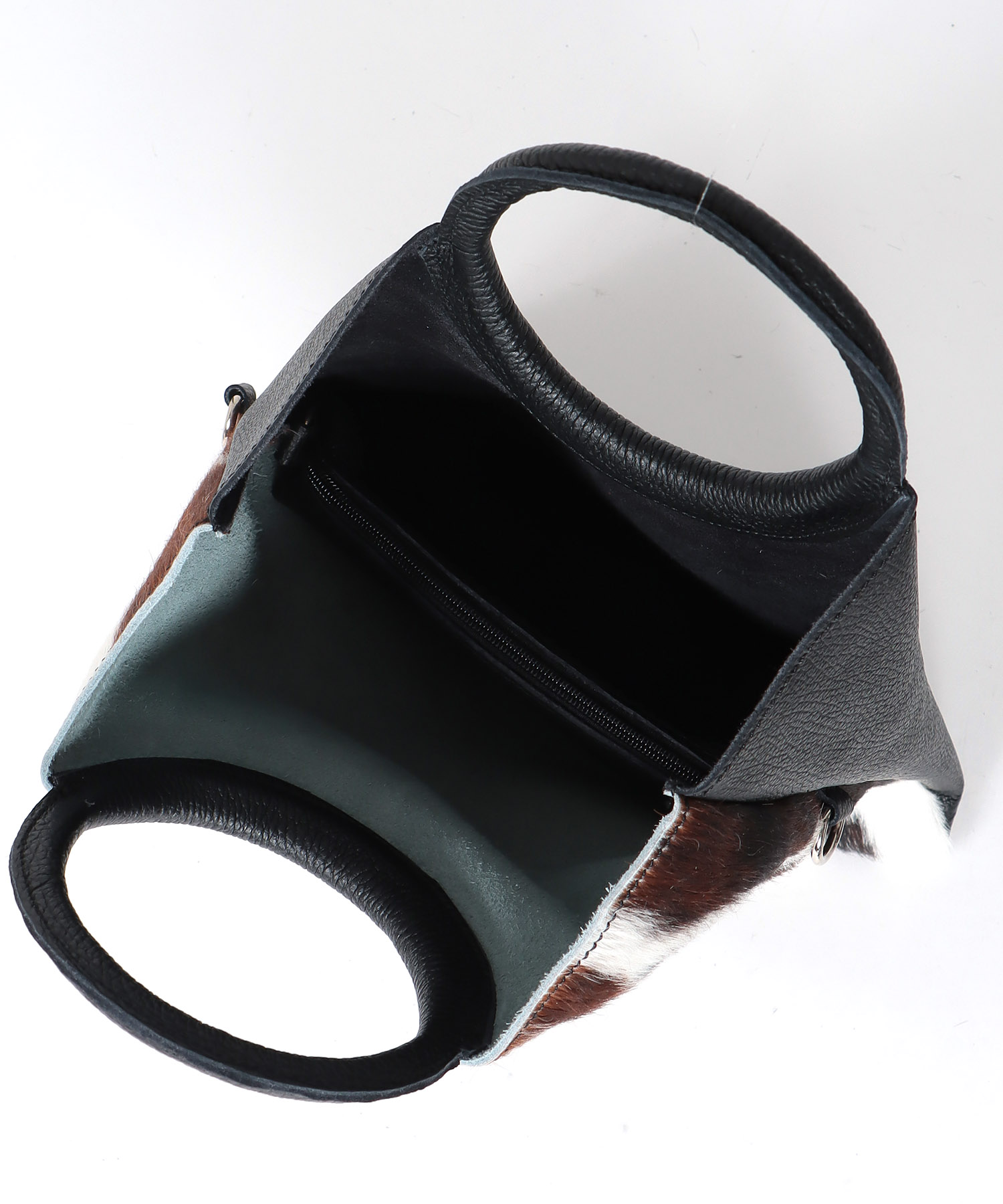 【MILLERA FIRENZE】牛床革×ハラコ丸手BAG
