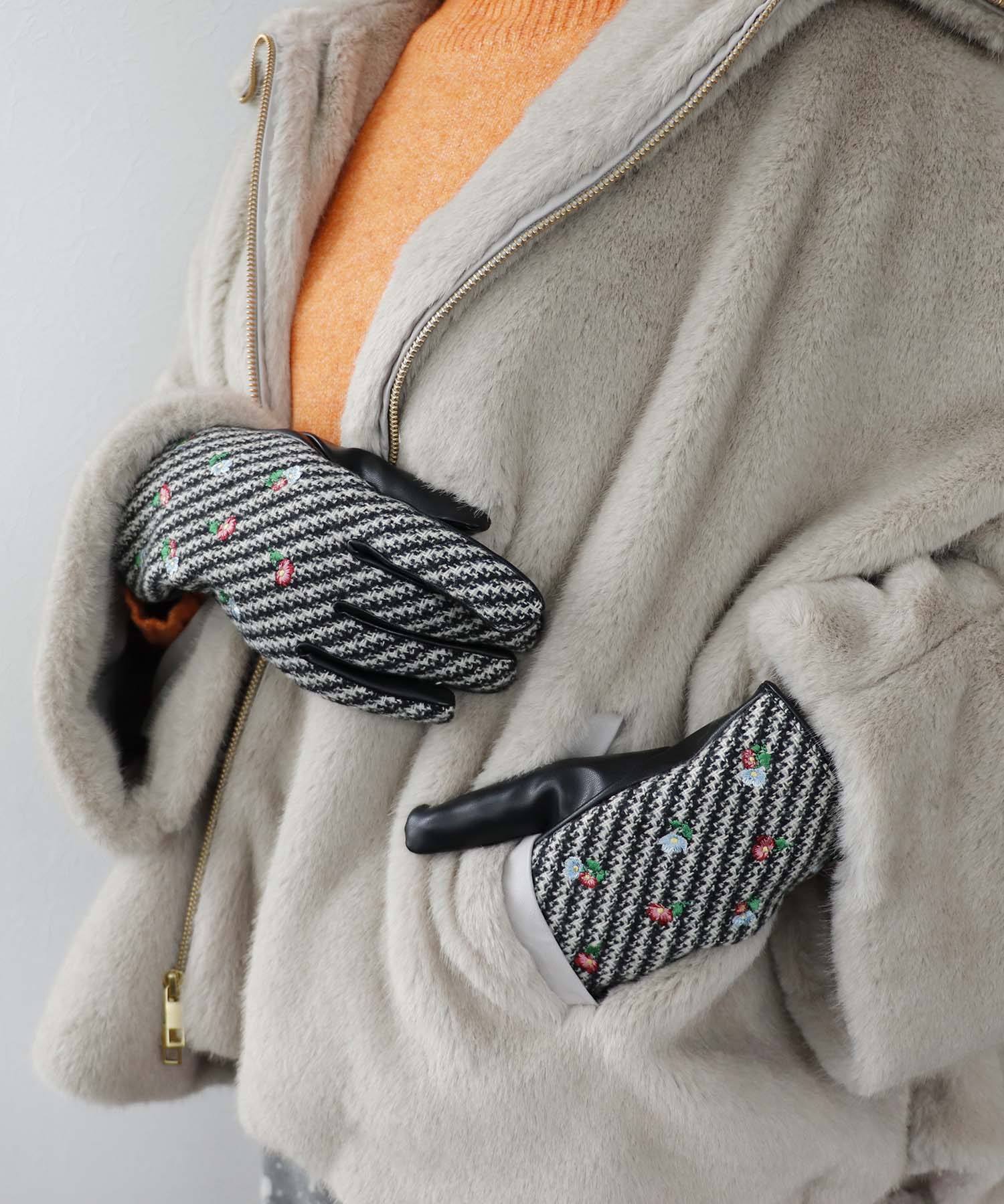 【WEB限定先行予約】Casselini/フラワー刺繍グローブ