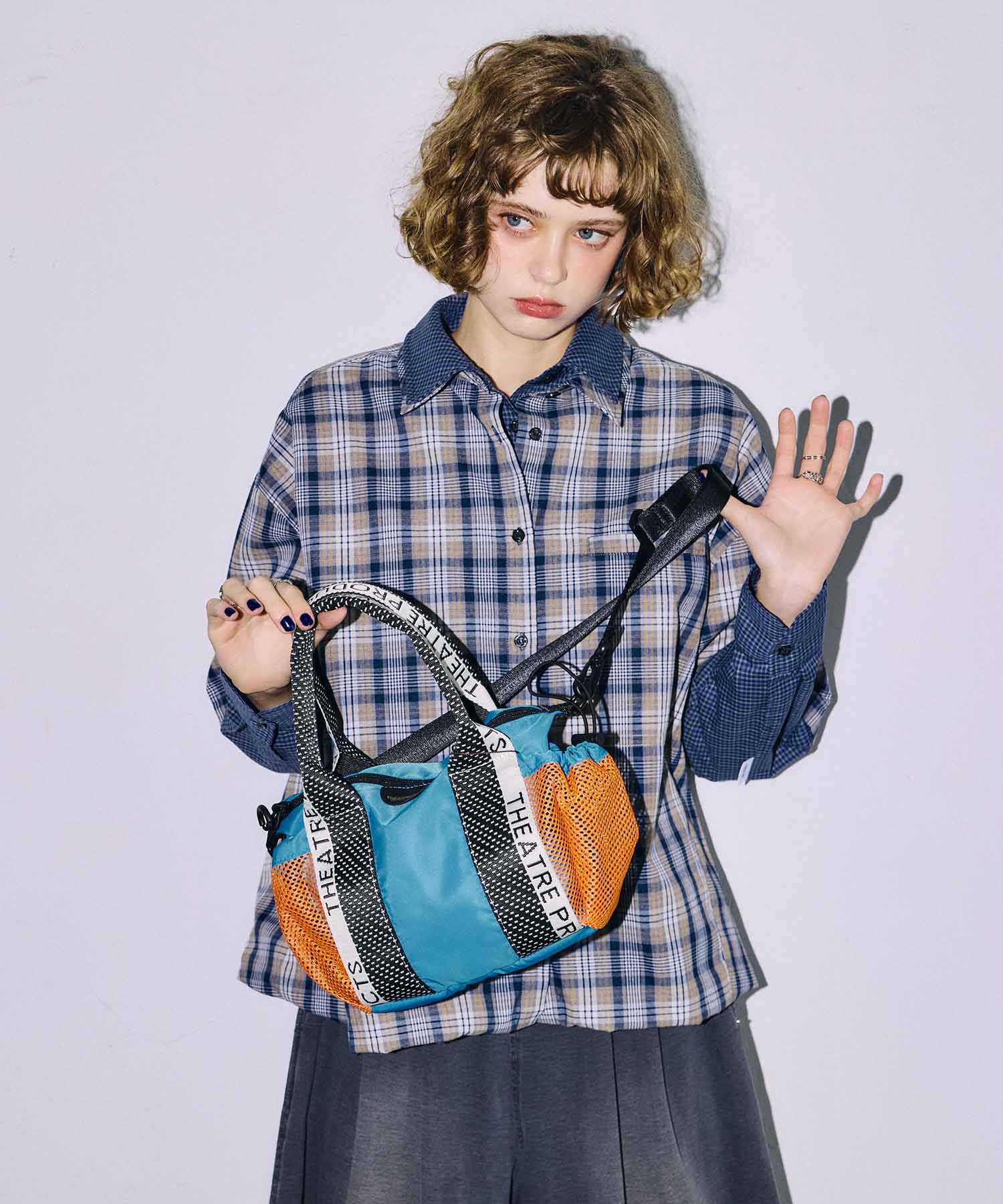 【THEATRE PRODUCTS×Cepica】メッシュ切替カラーコンビミニボストンバッグ