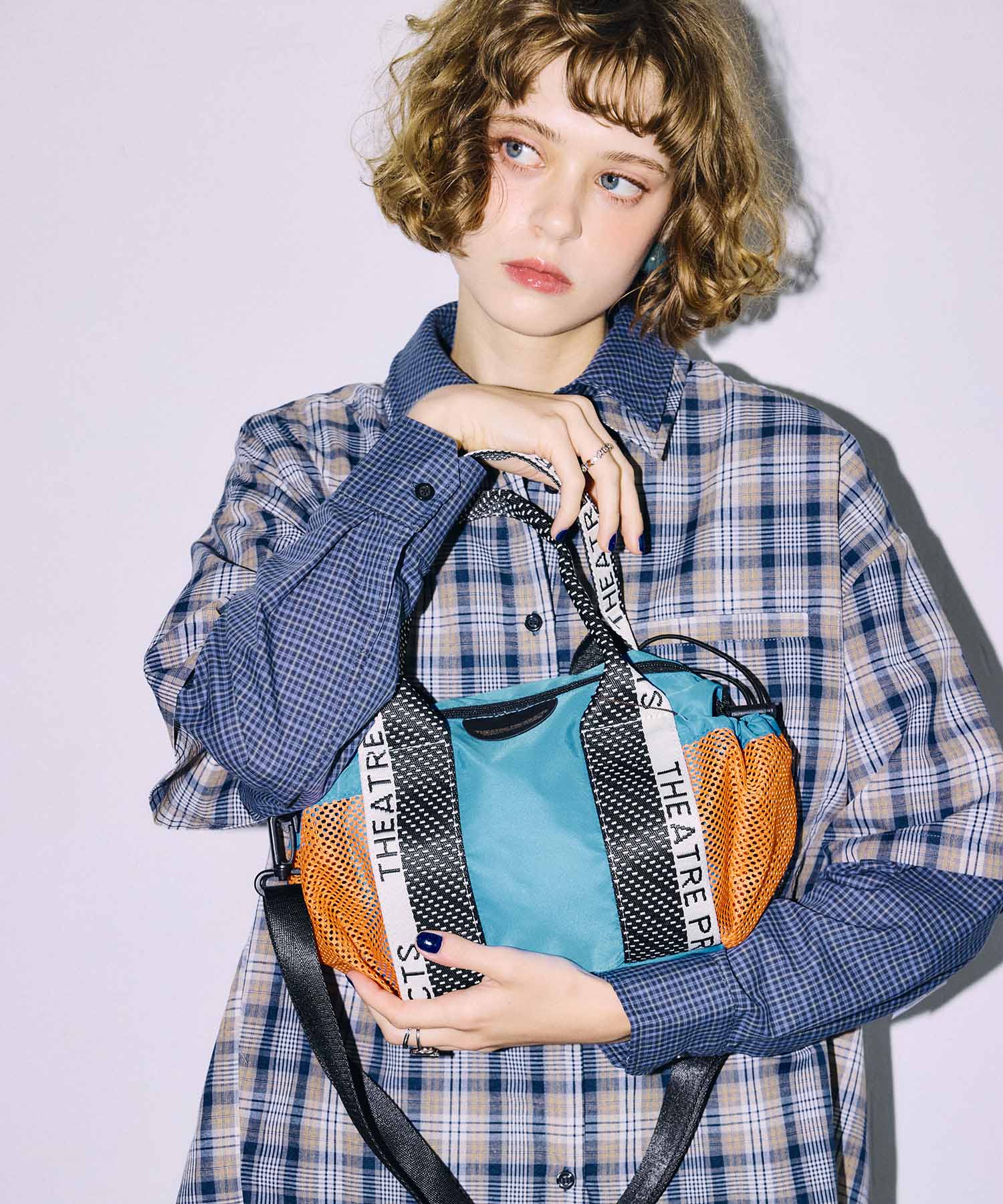 【THEATRE PRODUCTS×Cepica】メッシュ切替カラーコンビミニボストンバッグ