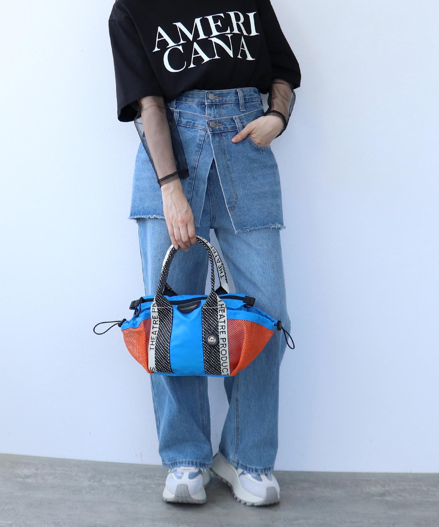 【THEATRE PRODUCTS×Cepica】メッシュ切替カラーコンビミニボストンバッグ