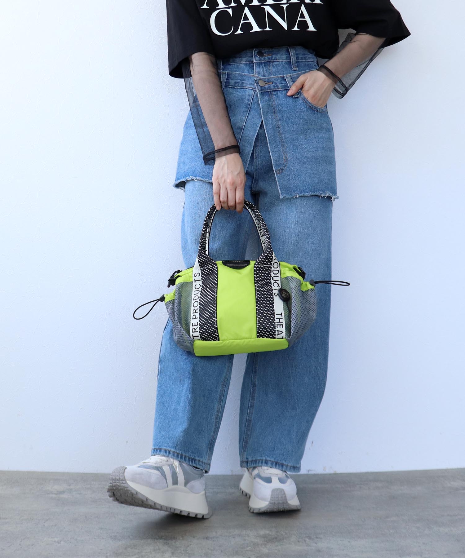 【THEATRE PRODUCTS×Cepica】メッシュ切替カラーコンビミニボストンバッグ