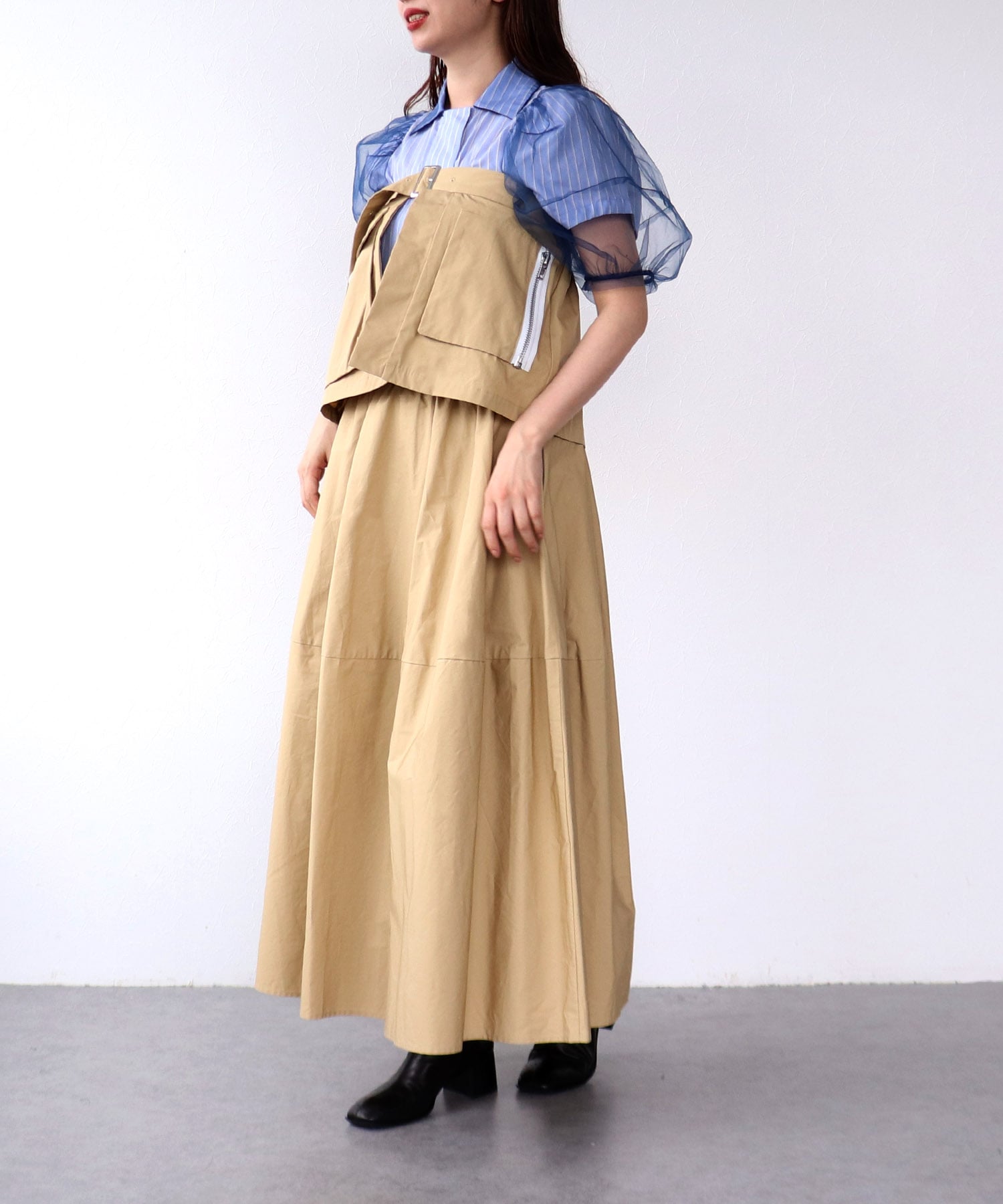 【MARECHAL TERRE】3WAYビスチェコクーンフレアスカート