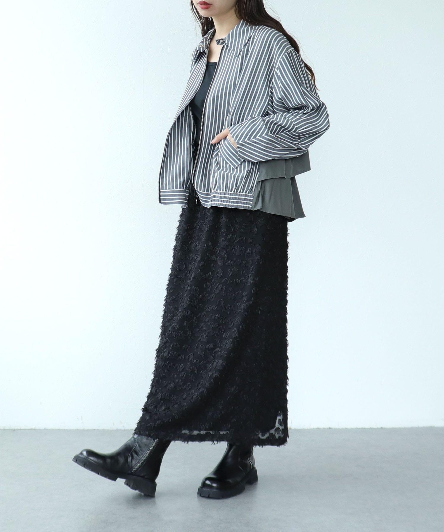【MARECHAL TERRE】バックティアードシャツブルゾン