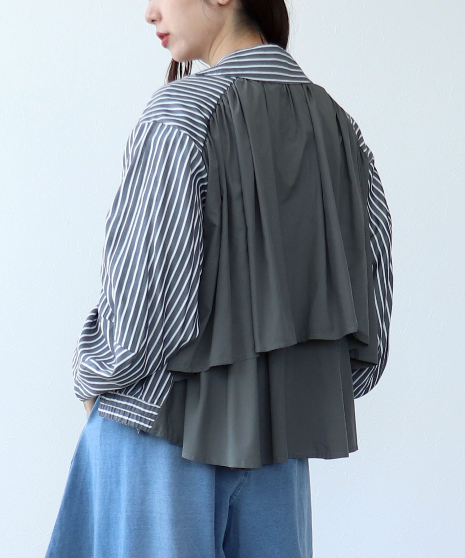 【MARECHAL TERRE】バックティアードシャツブルゾン