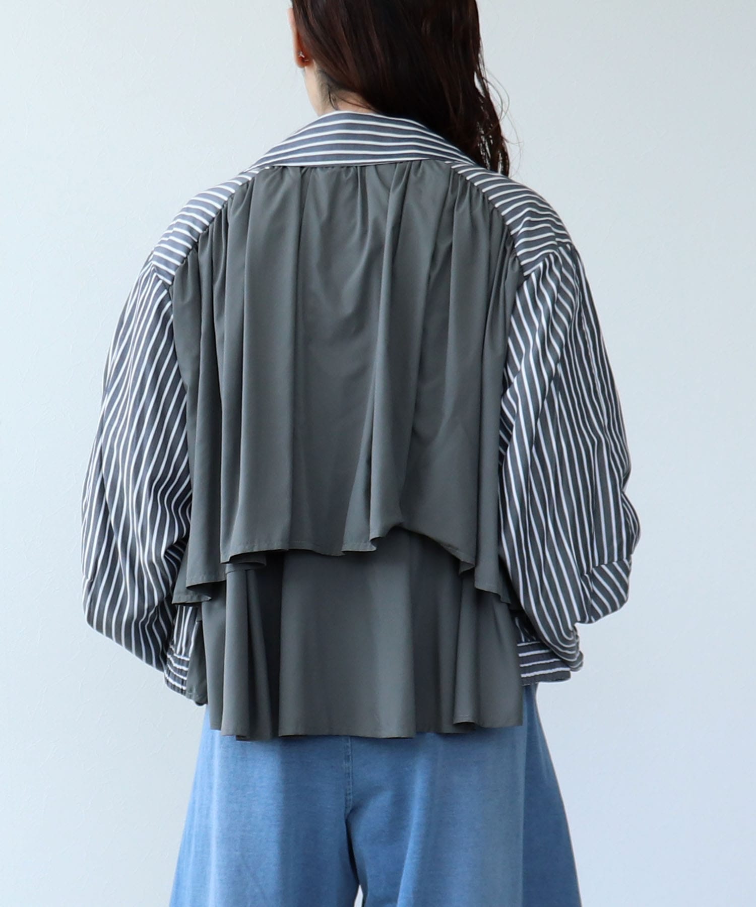 【MARECHAL TERRE】バックティアードシャツブルゾン