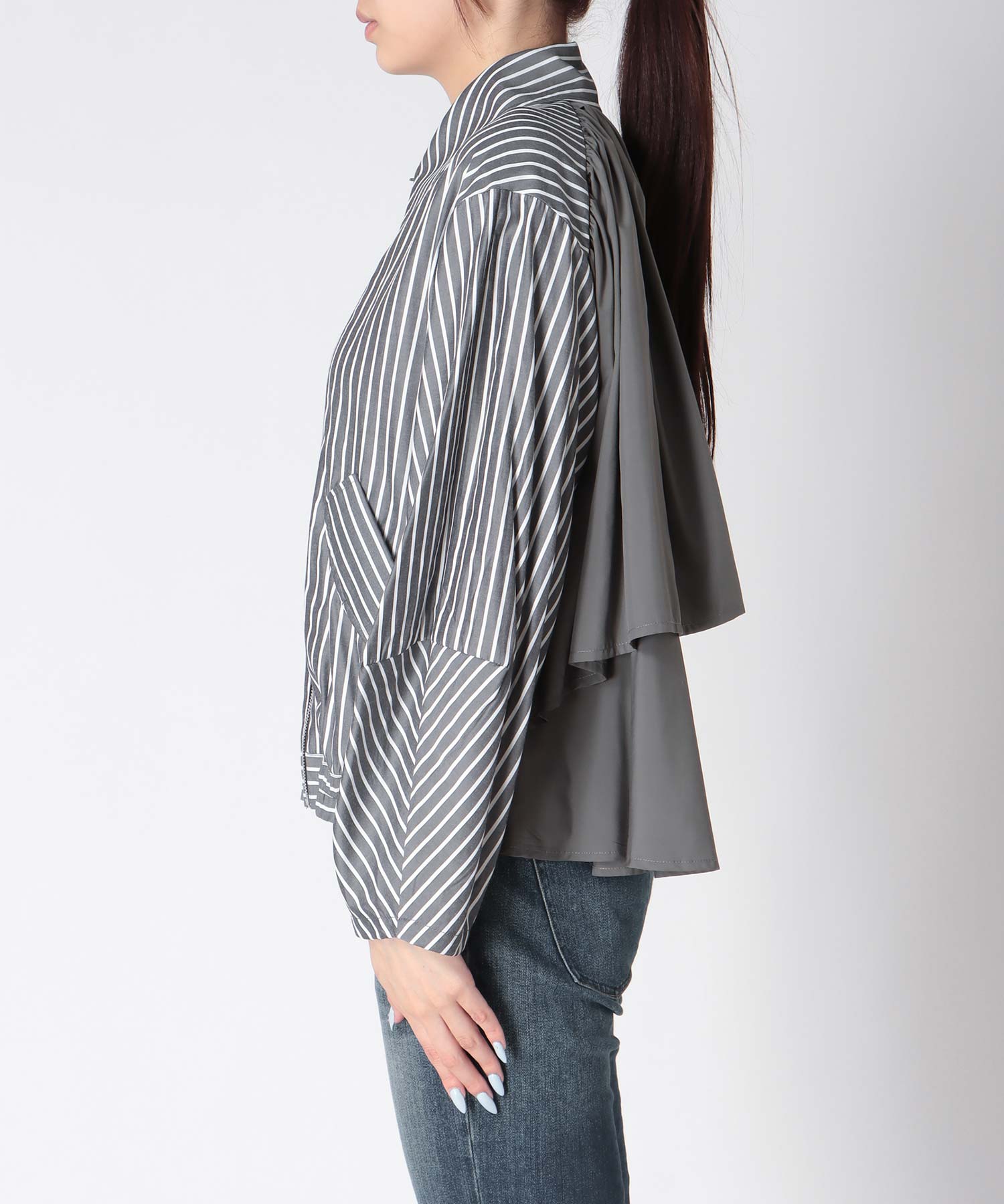 【MARECHAL TERRE】バックティアードシャツブルゾン