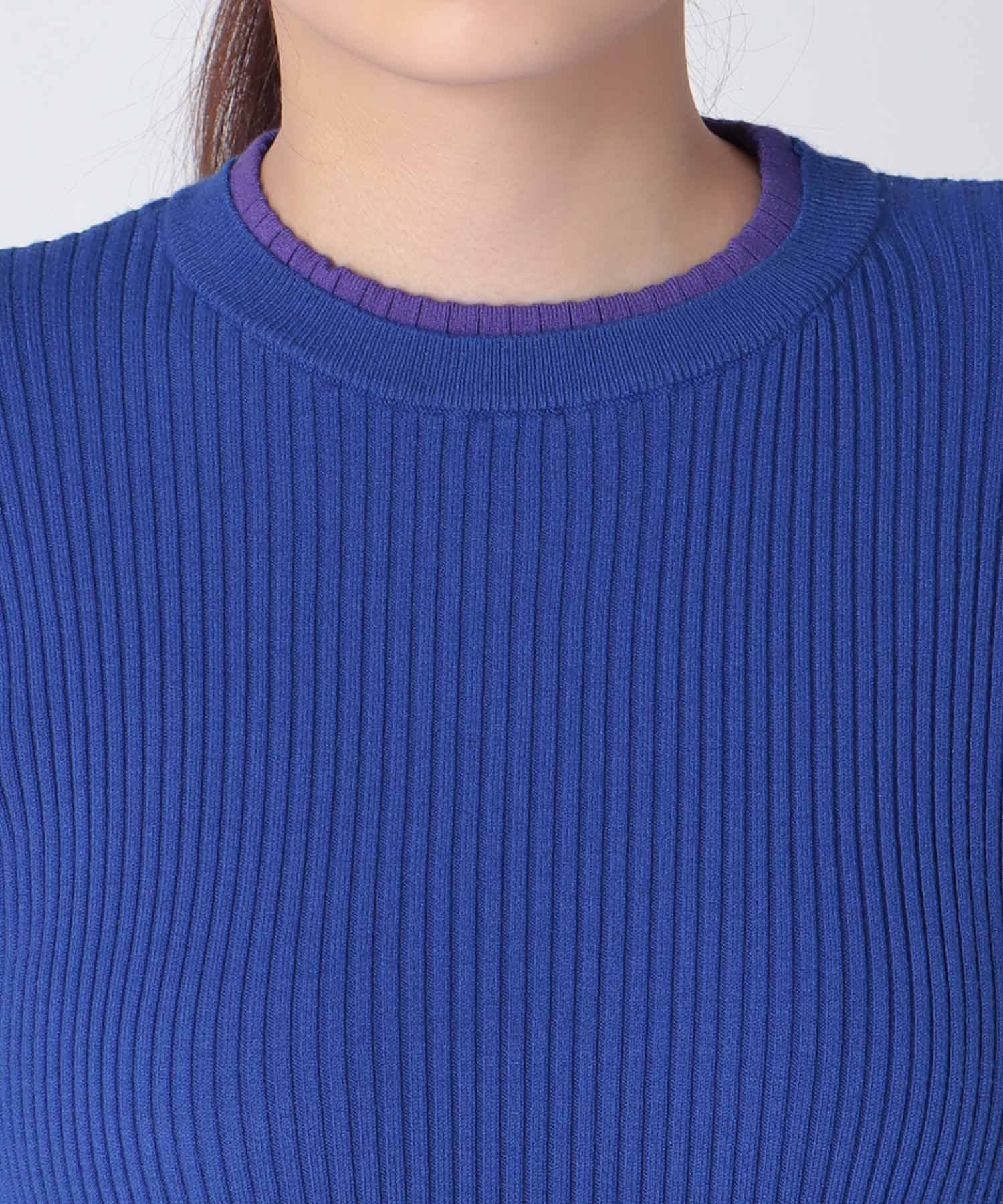 ＜WEB先行予約＞MARECHAL TERRE/カラーブロックリブニット