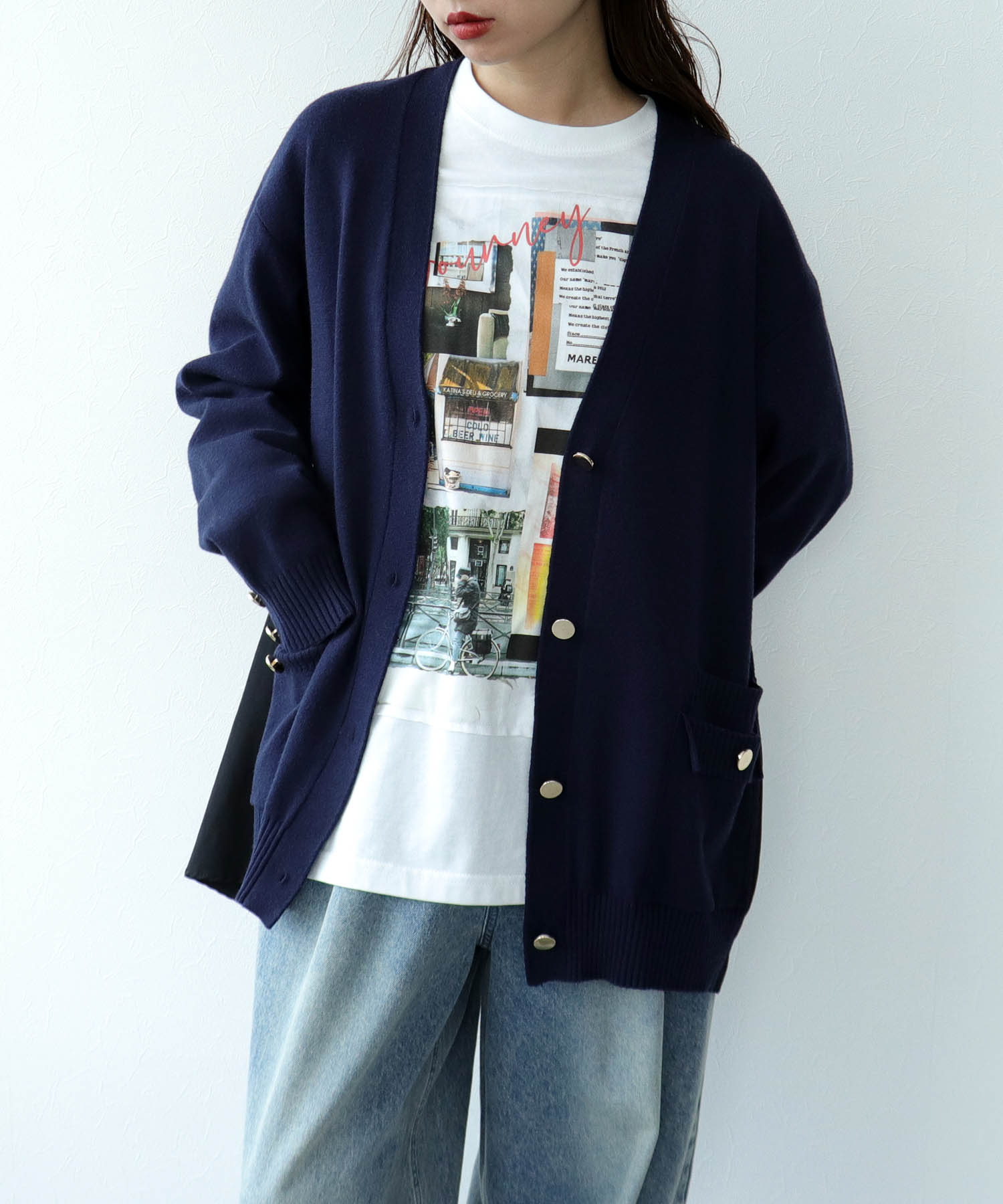 【MARECHAL TERRE】ニットコンビネーションカーディガン