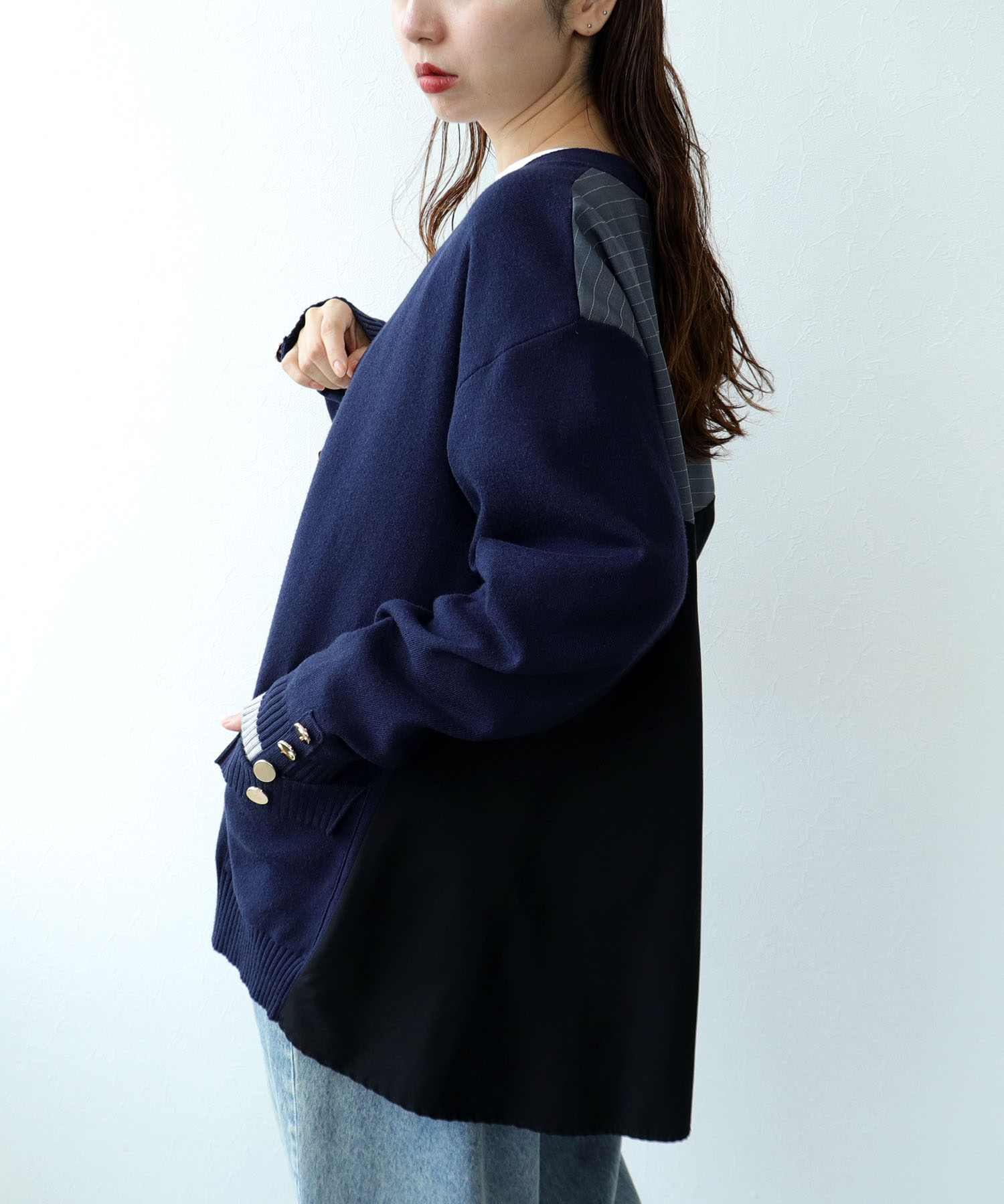 【MARECHAL TERRE】ニットコンビネーションカーディガン