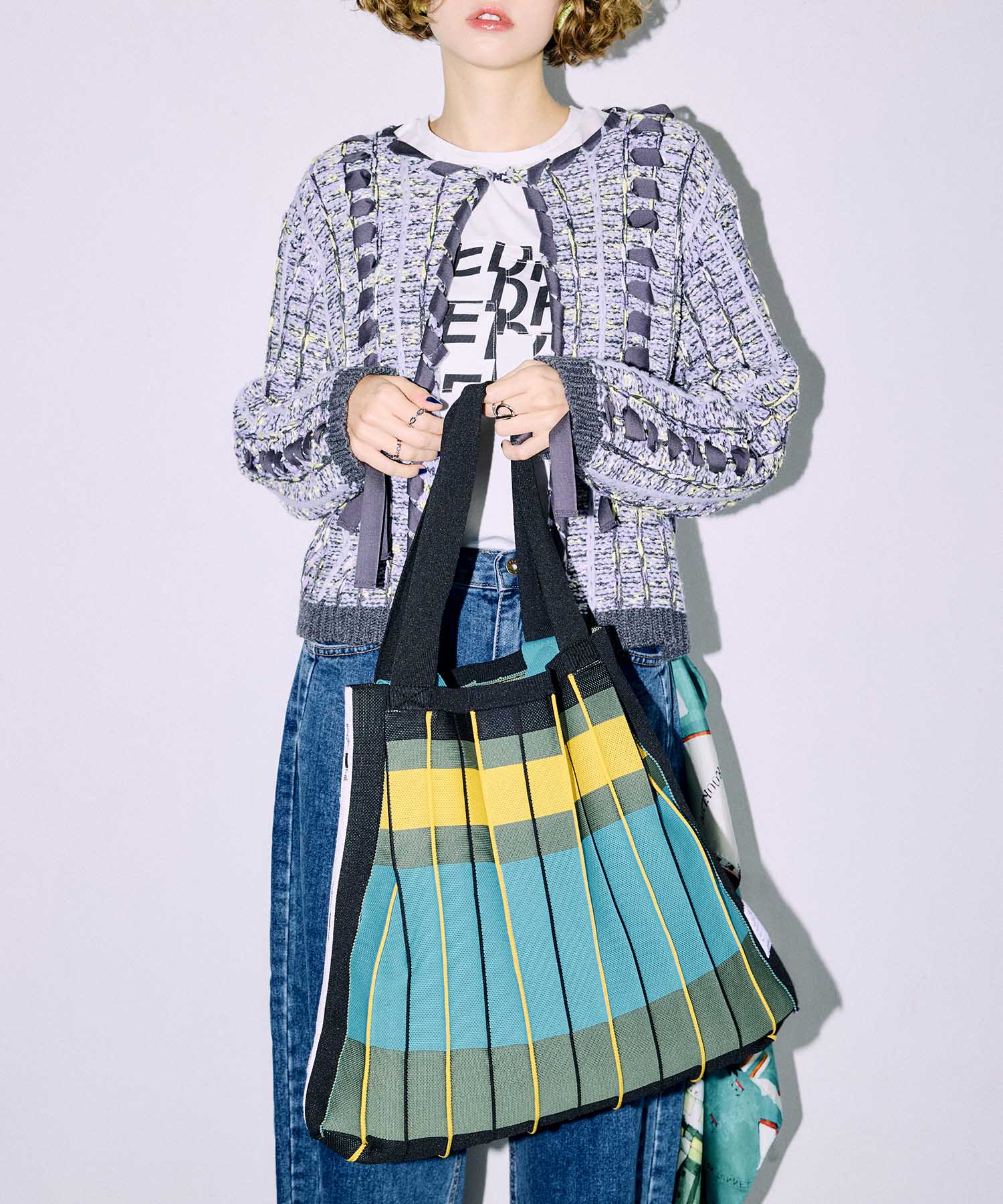 【MARECHAL TERRE】プリーツニットバッグ