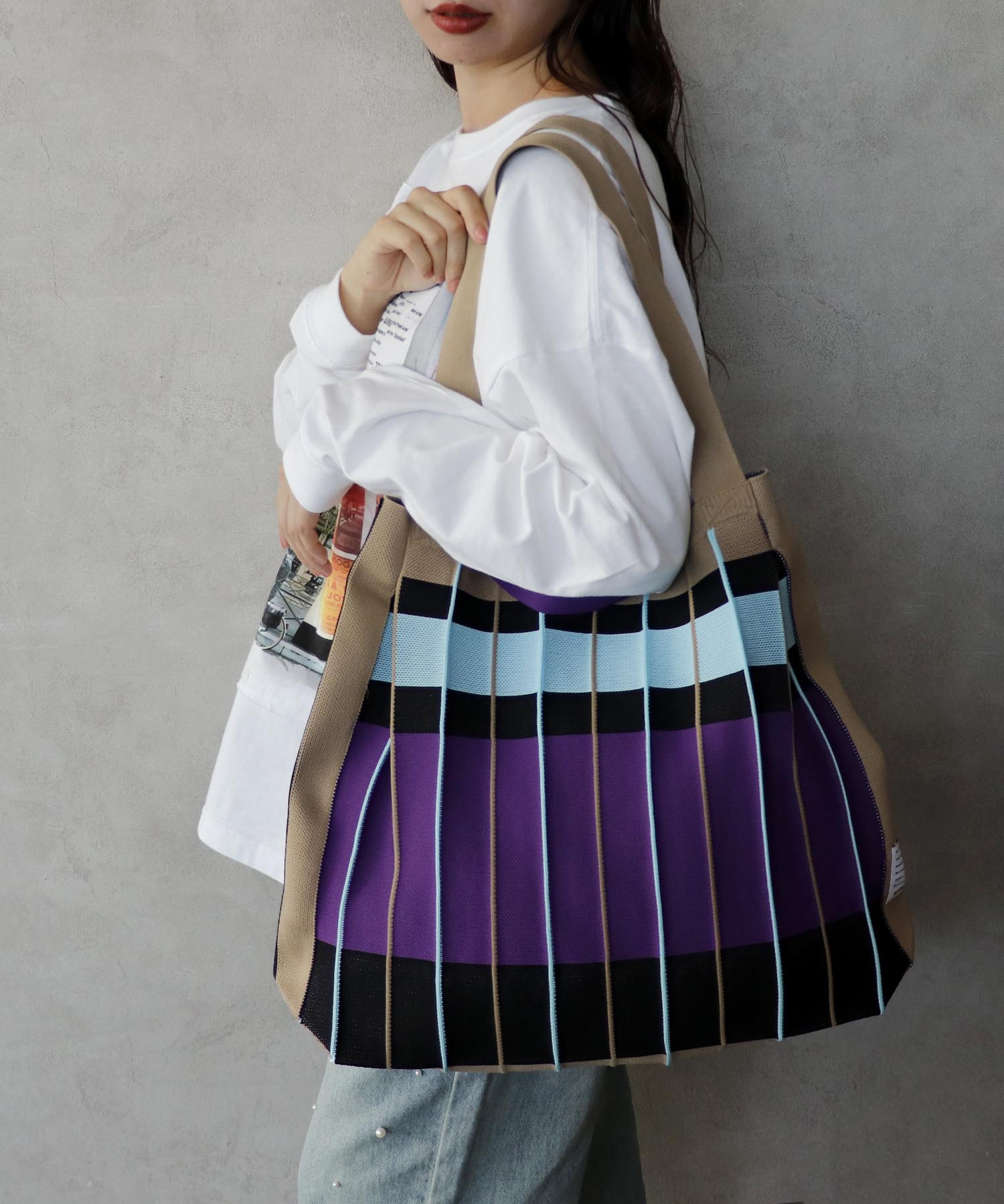 【MARECHAL TERRE】プリーツニットバッグ