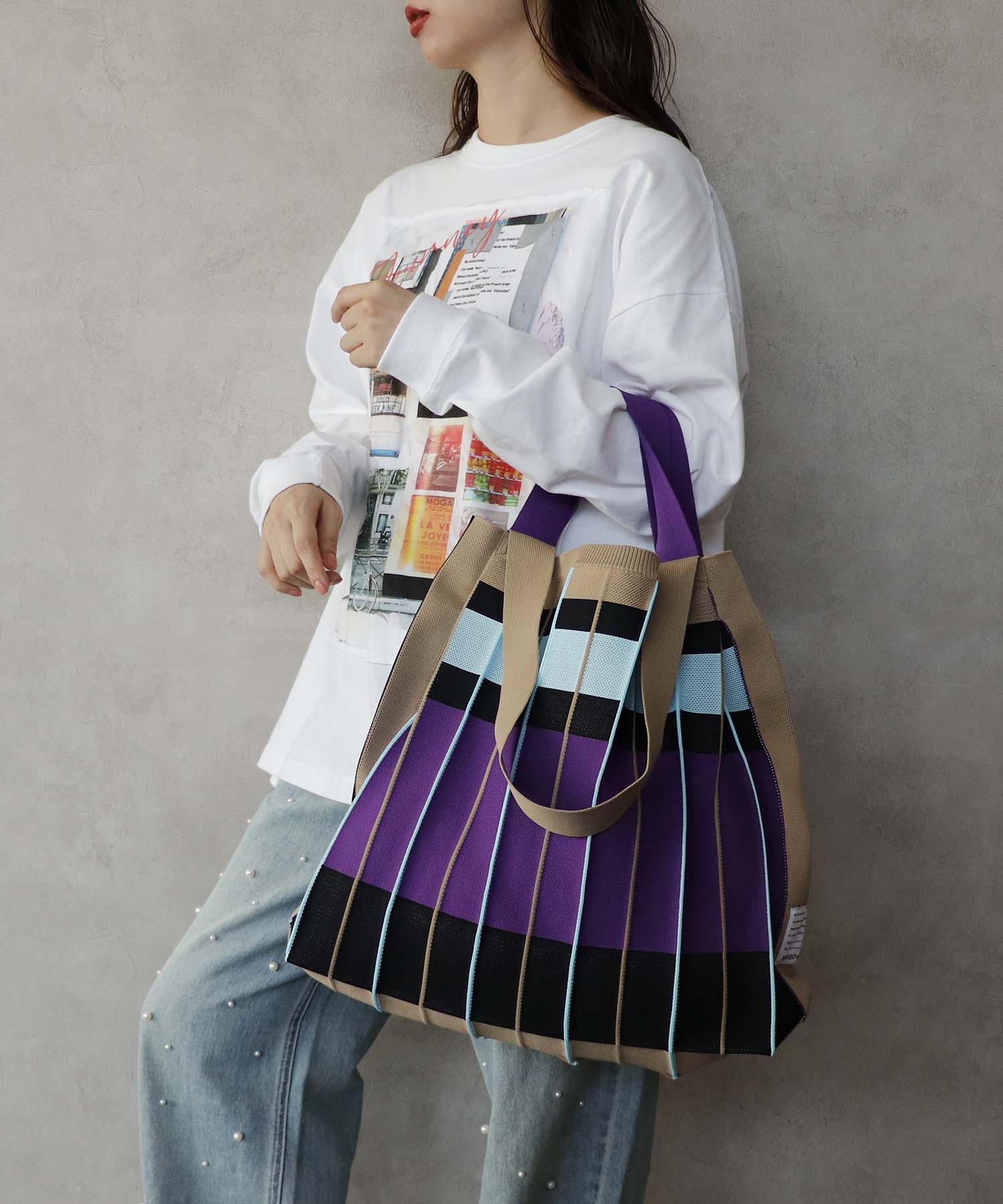 【MARECHAL TERRE】プリーツニットバッグ