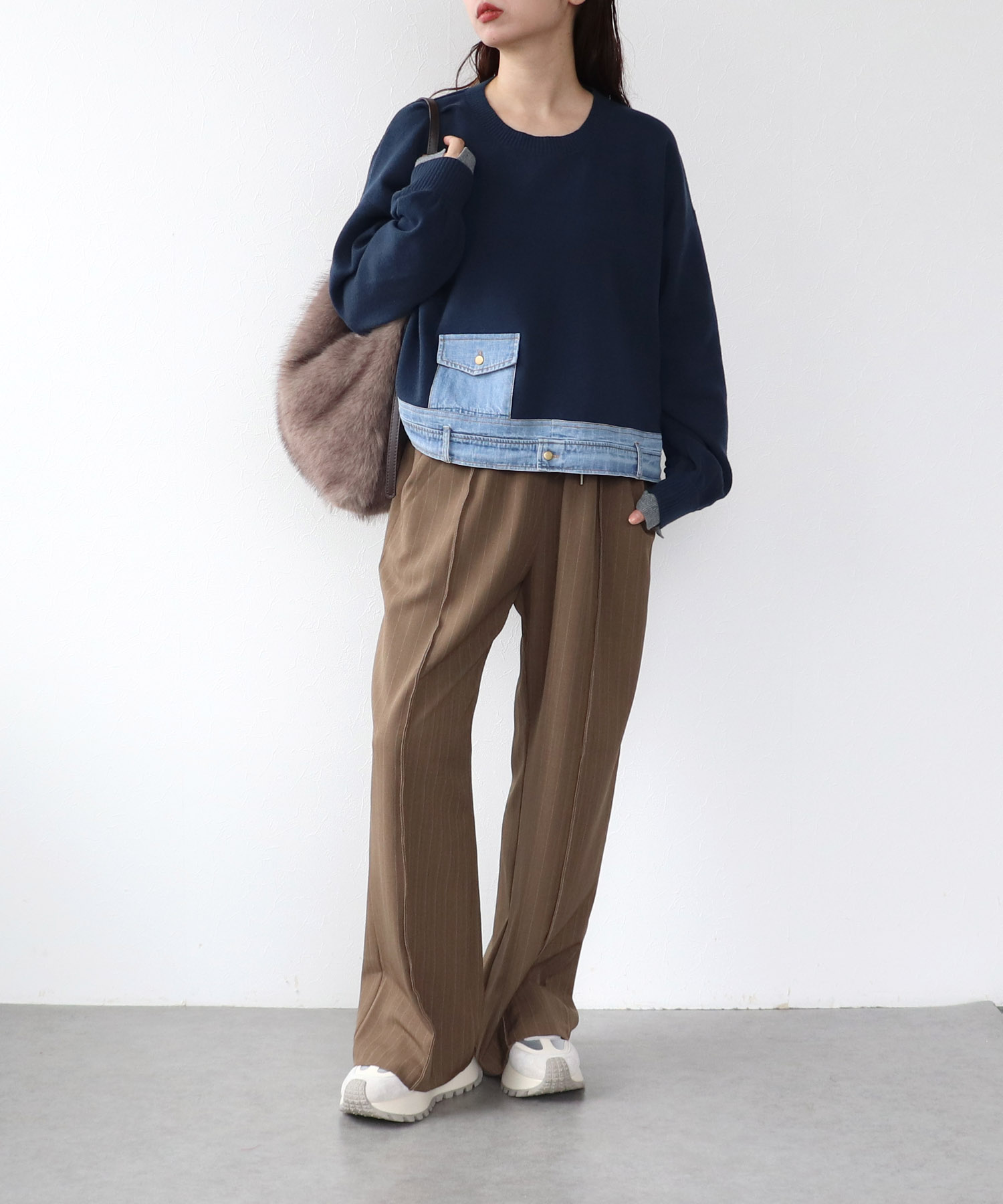 【MARECHAL TERRE】デニムコンビネーションプルオーバー