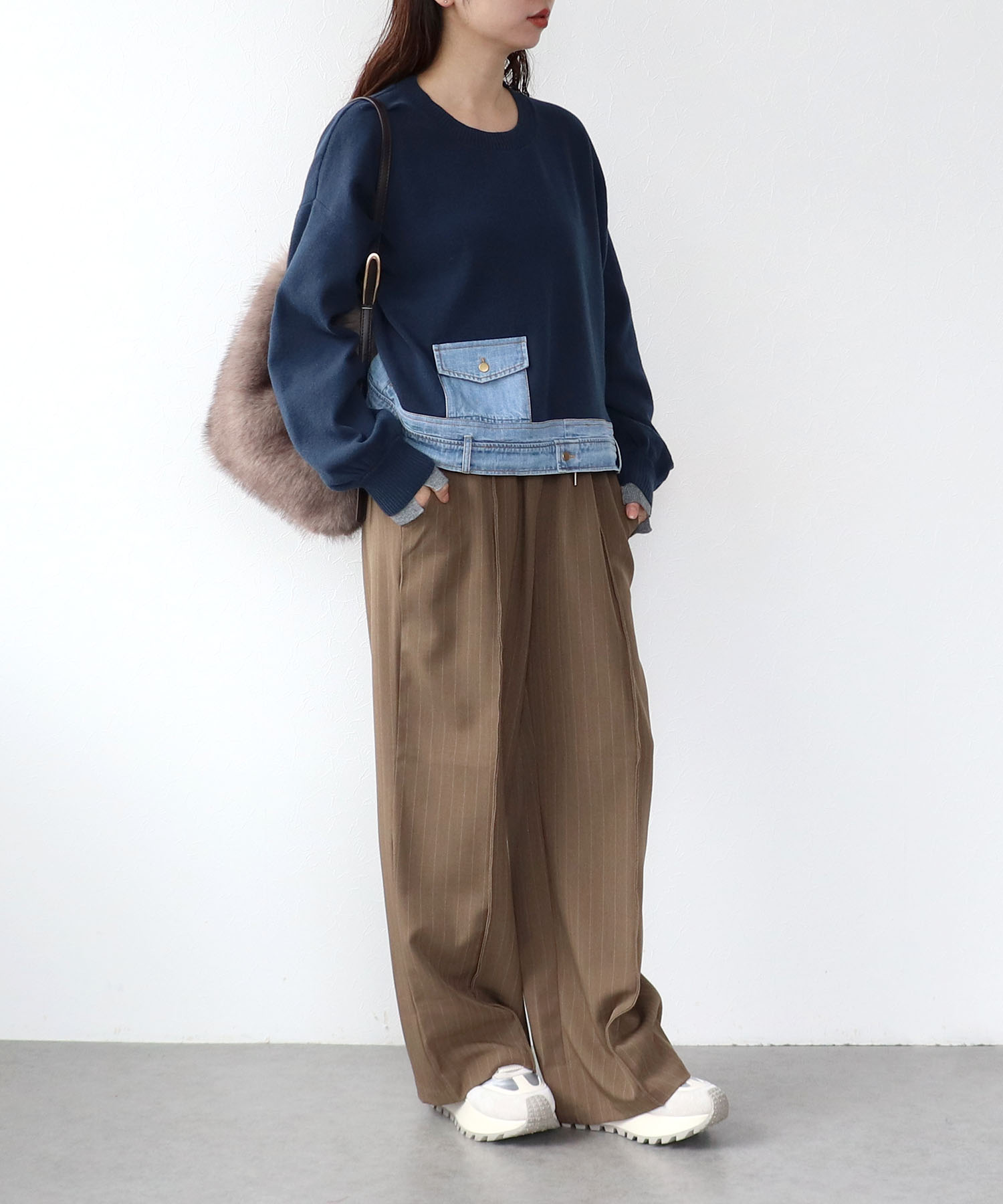 【MARECHAL TERRE】デニムコンビネーションプルオーバー