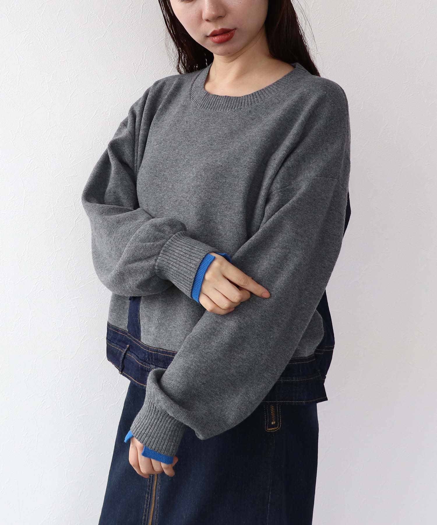 【MARECHAL TERRE】デニムコンビネーションプルオーバー
