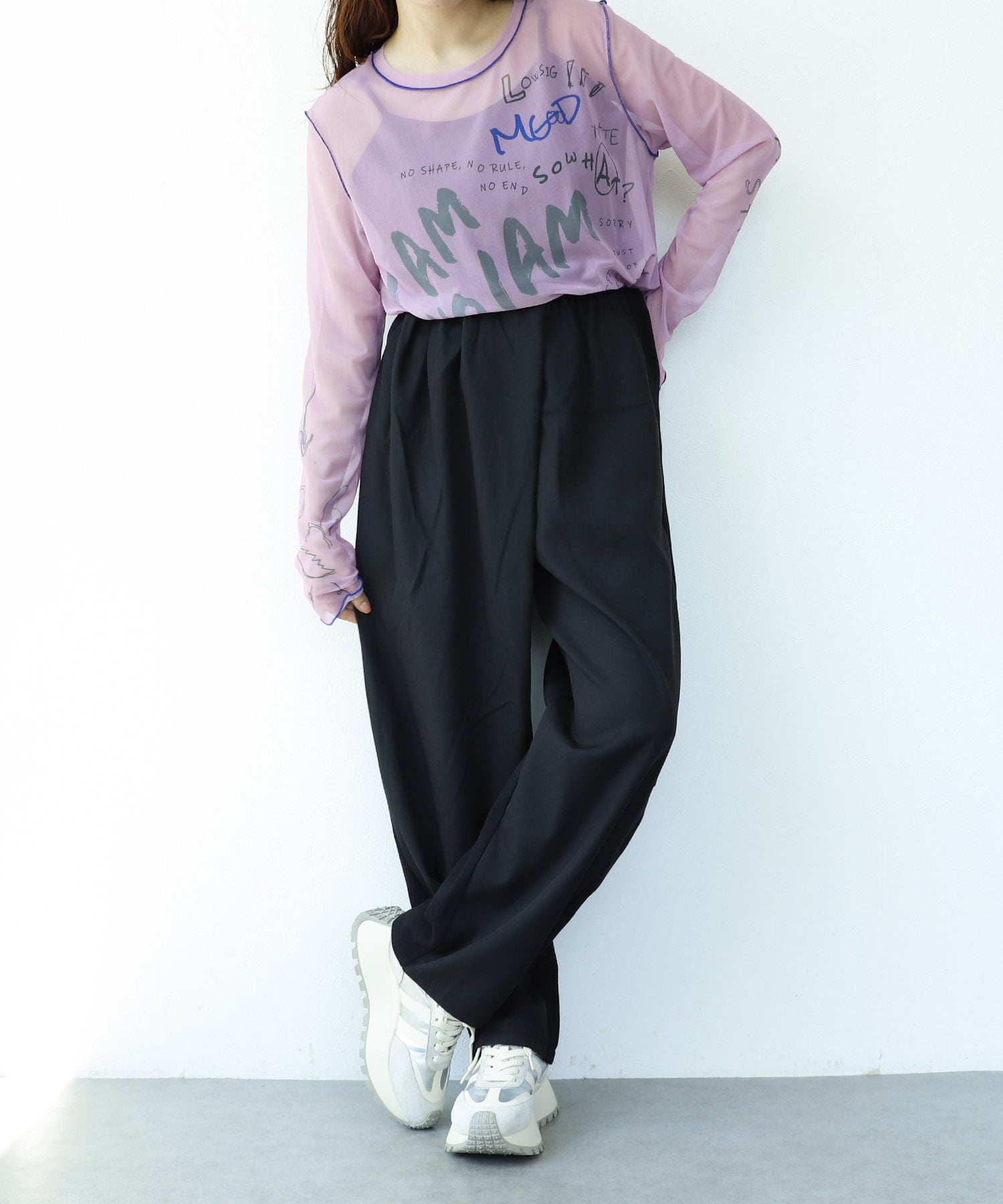 【MARECHAL TERRE】バックコンビネーションタックパンツ