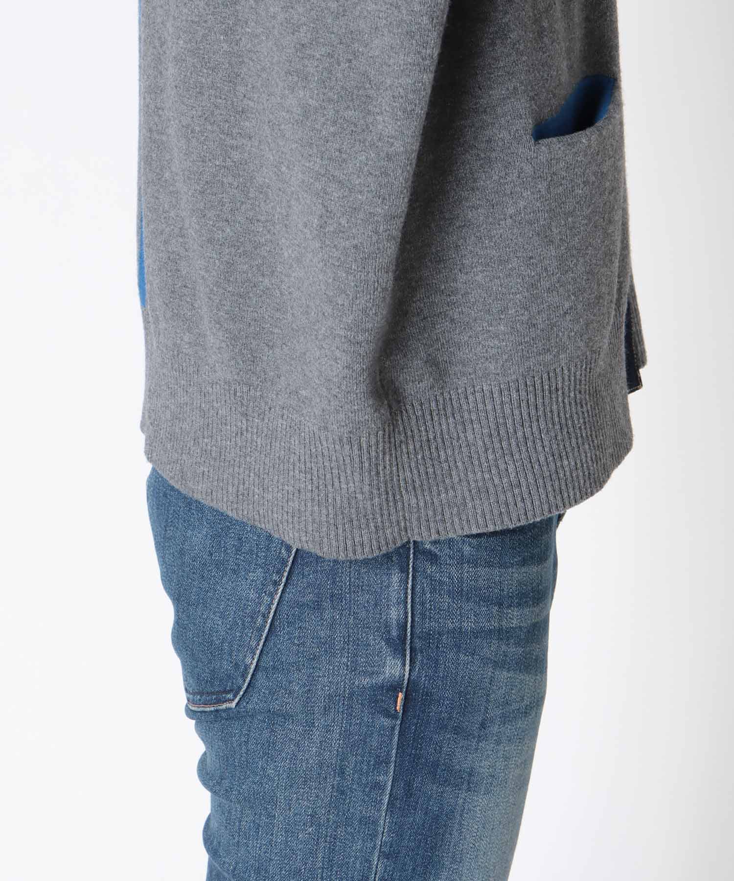 【MARECHAL TERRE】デニムコンビネーションカーディガン　