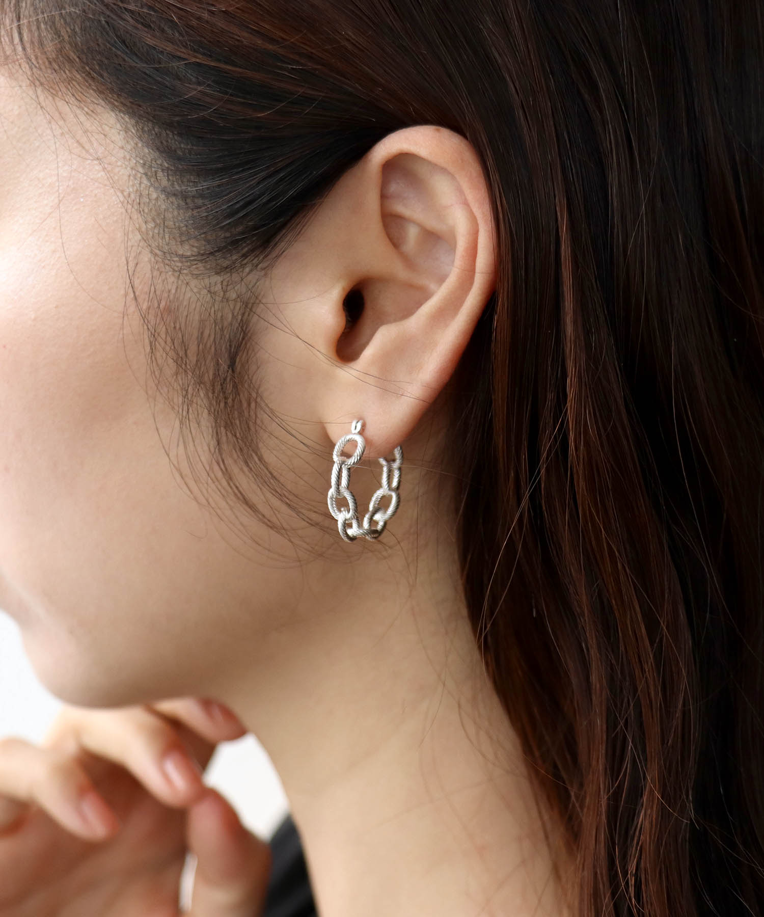 【LIMITED NUMBER】チェーンフープピアス