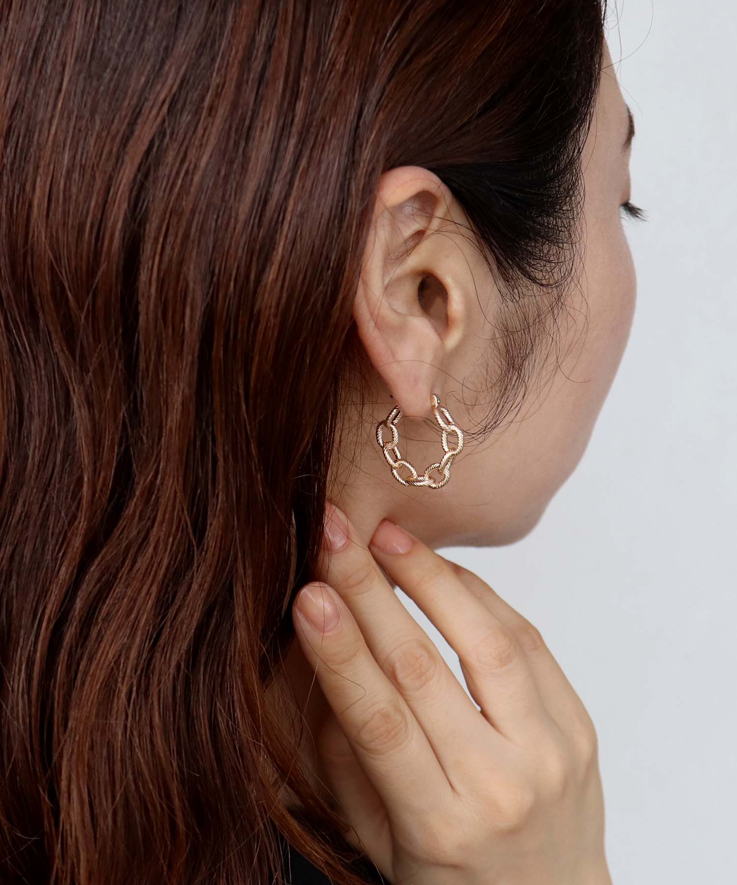 【LIMITED NUMBER】チェーンフープピアス