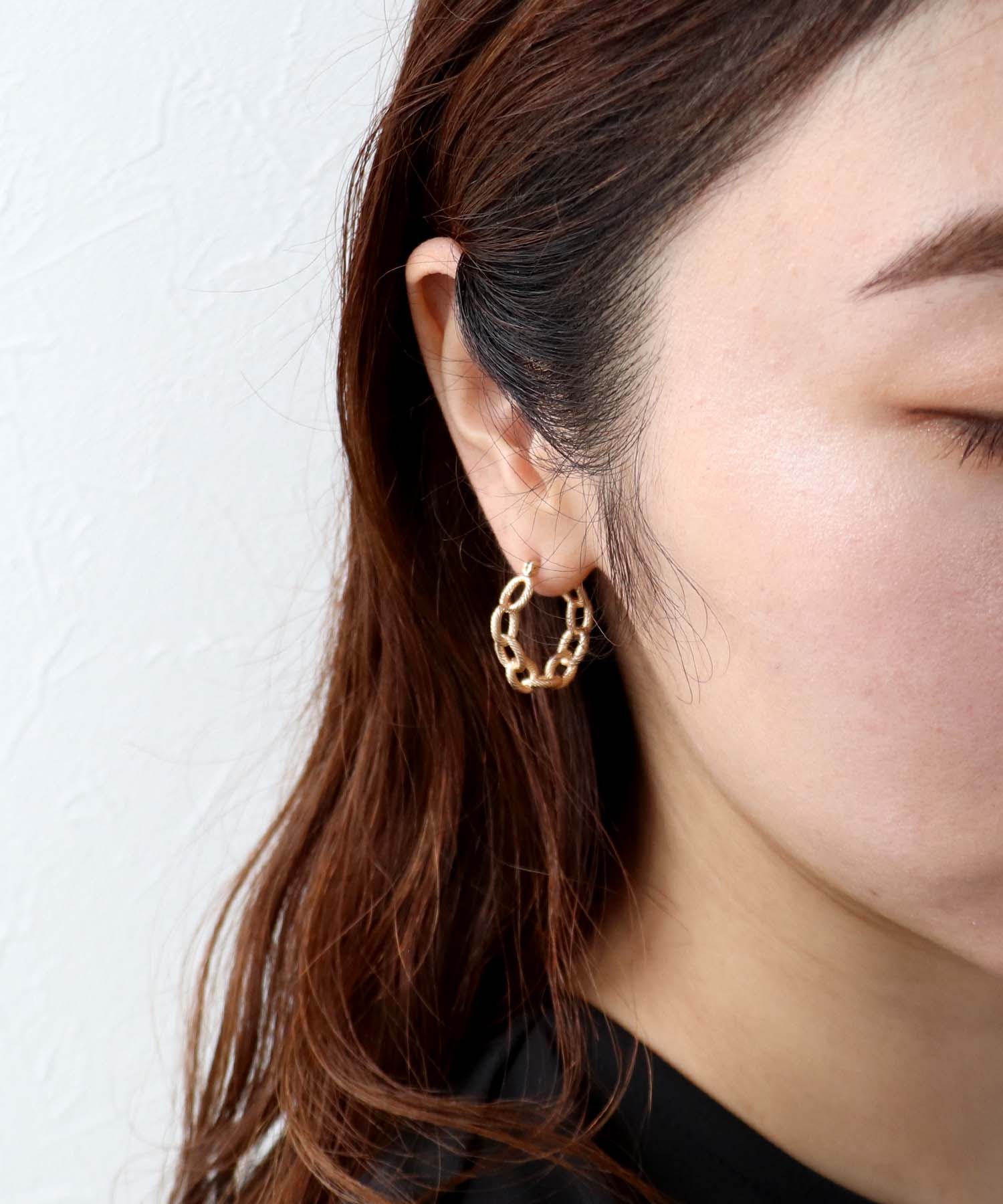 【LIMITED NUMBER】チェーンフープピアス