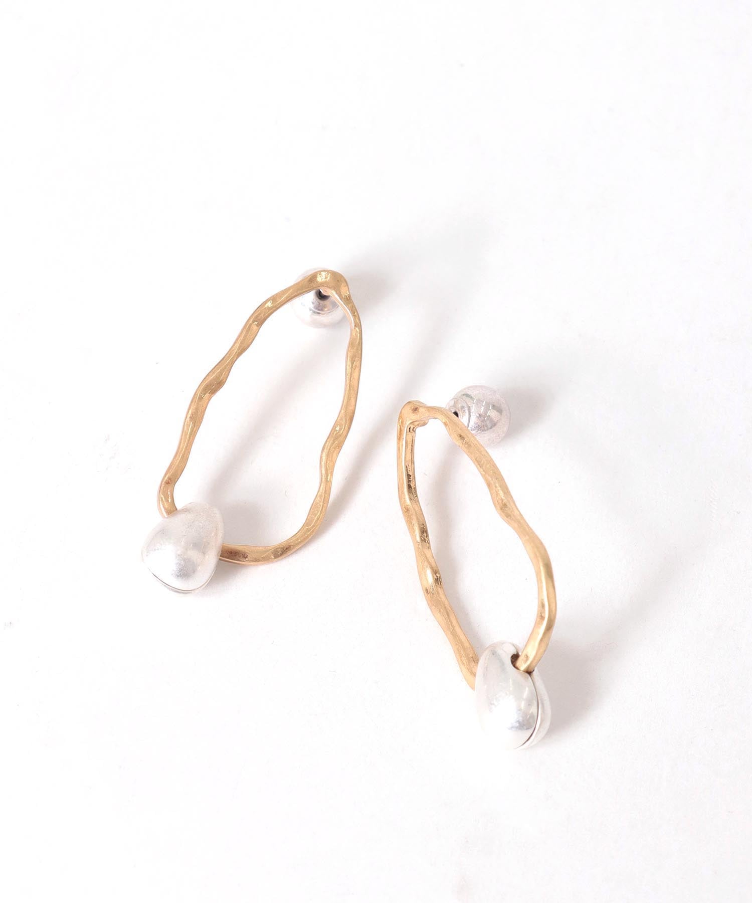 【LIMITED NUMBER 】コンビメッキオーバルピアス